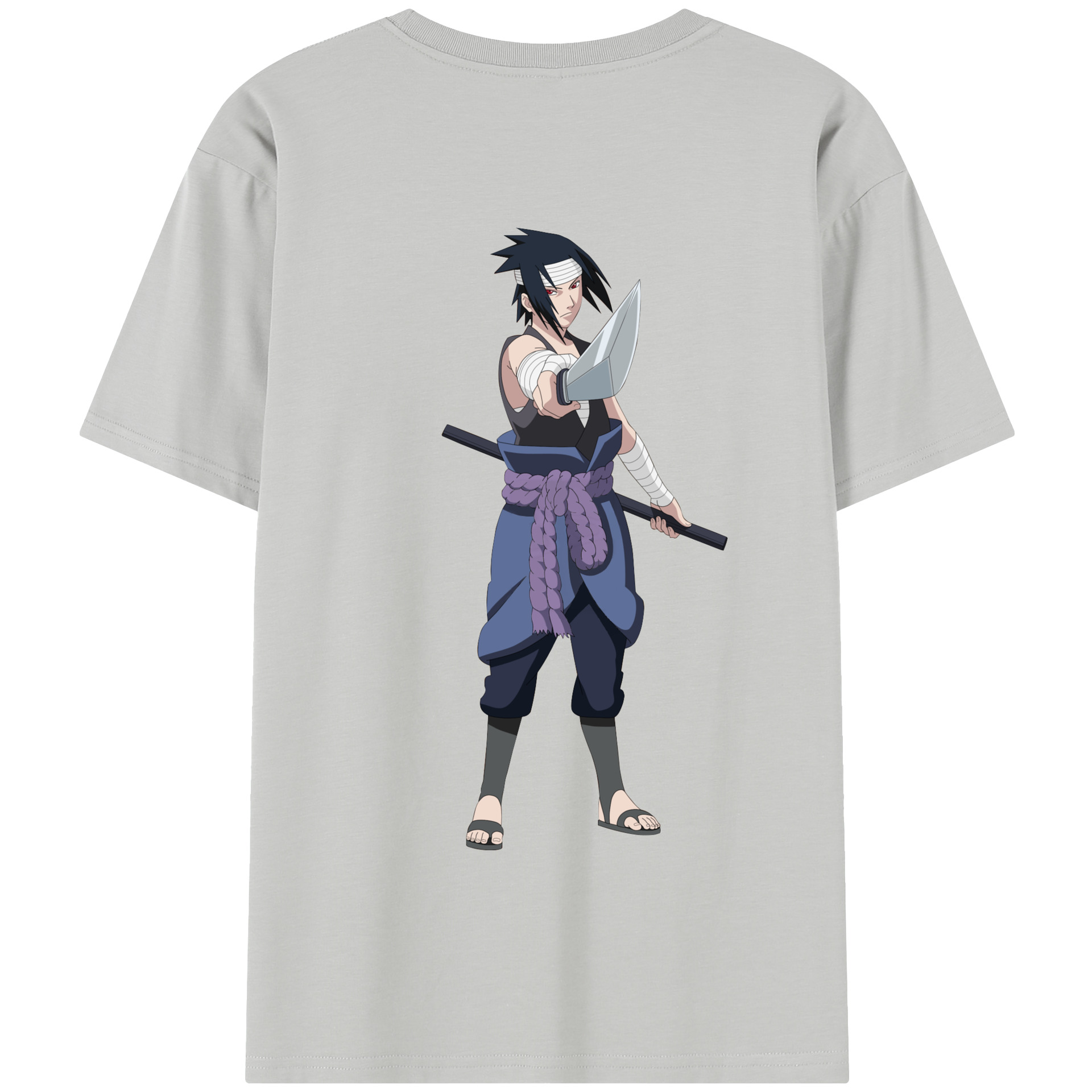 （画像用） NARUTO -ナルト- うちは サスケ Uchiha Sasuke 綿100％半袖Tシャツ（背面プリント）