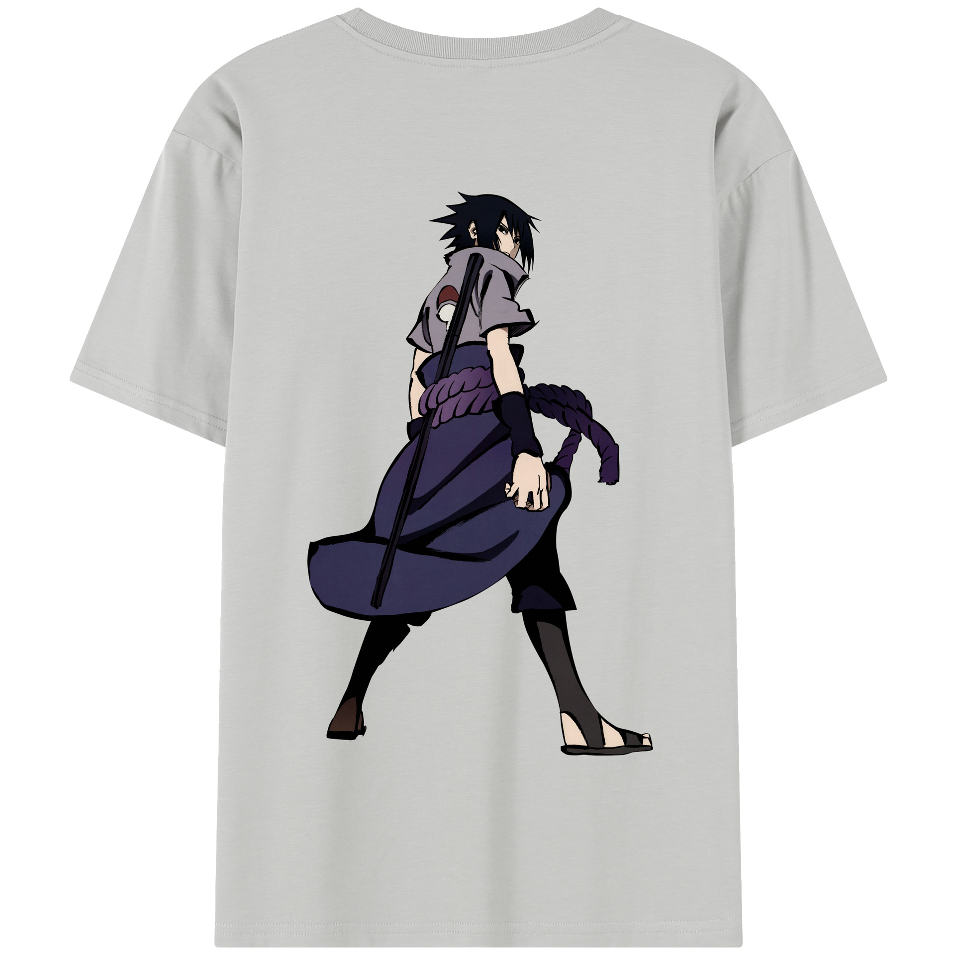 （画像用） NARUTO -ナルト- うちは サスケ Uchiha Sasuke 綿100％半袖Tシャツ（背面プリント）