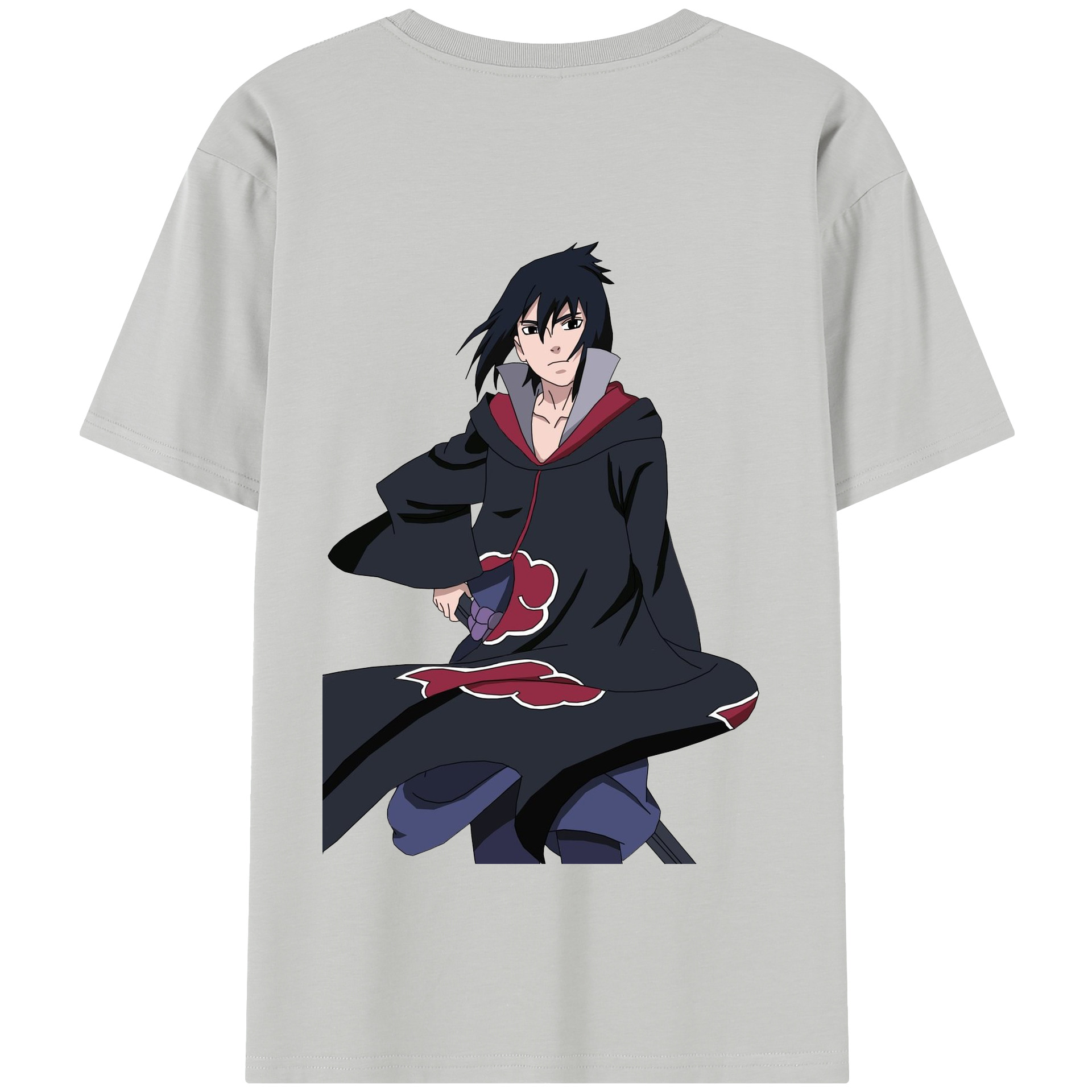 （画像用） NARUTO -ナルト- うちは サスケ Uchiha Sasuke 綿100％半袖Tシャツ（背面プリント）