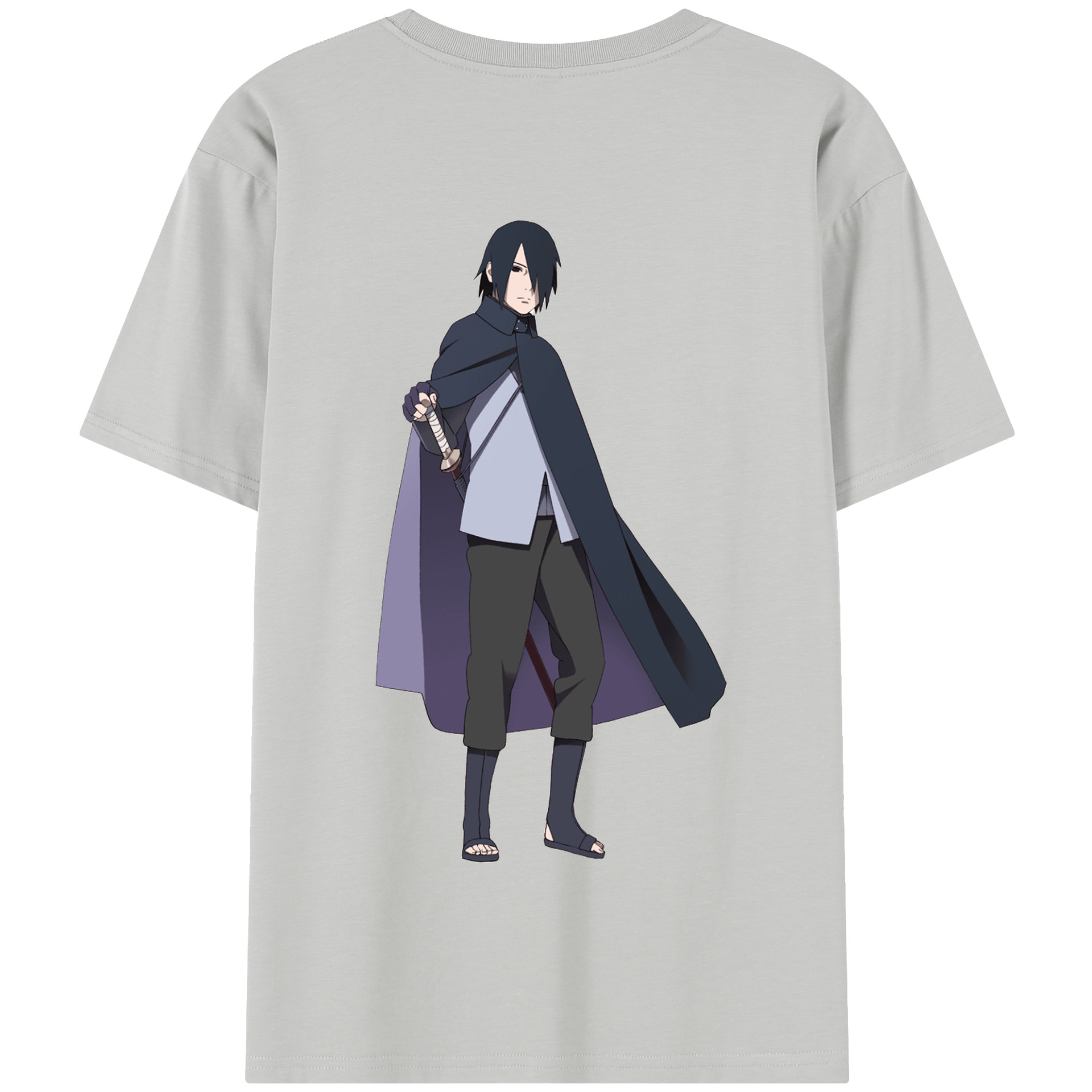（画像用） NARUTO -ナルト- うちは サスケ Uchiha Sasuke 綿100％半袖Tシャツ（背面プリント）