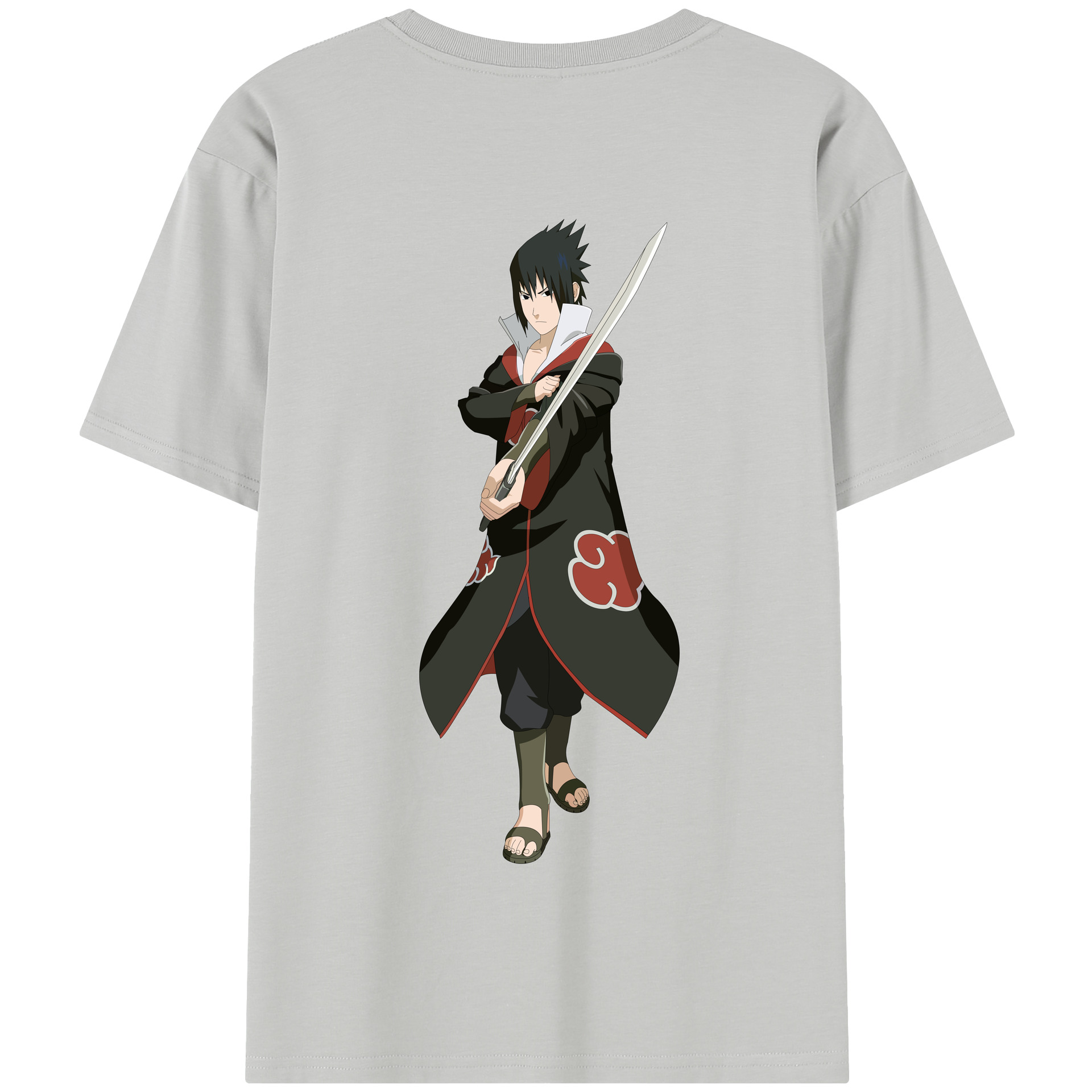 （画像用） NARUTO -ナルト- うちは サスケ Uchiha Sasuke 綿100％半袖Tシャツ（背面プリント）