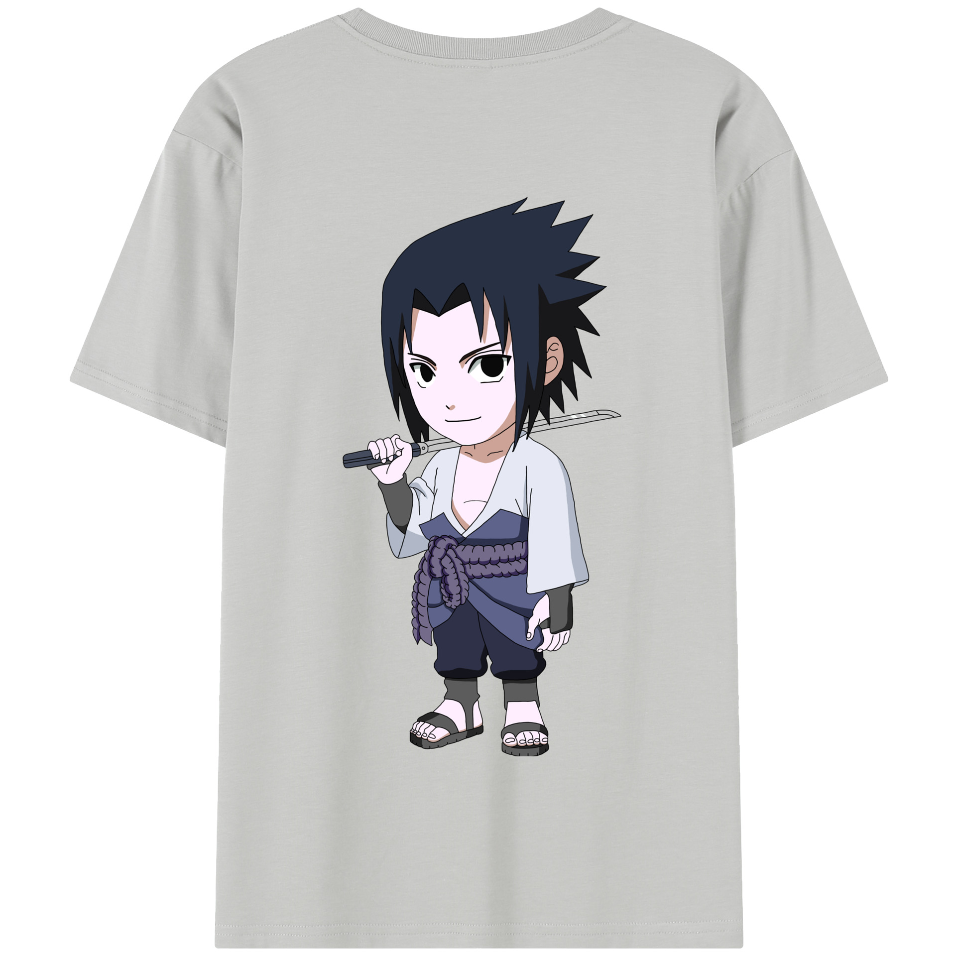 （画像用） NARUTO -ナルト- うちは サスケ Uchiha Sasuke 綿100％半袖Tシャツ（背面プリント）