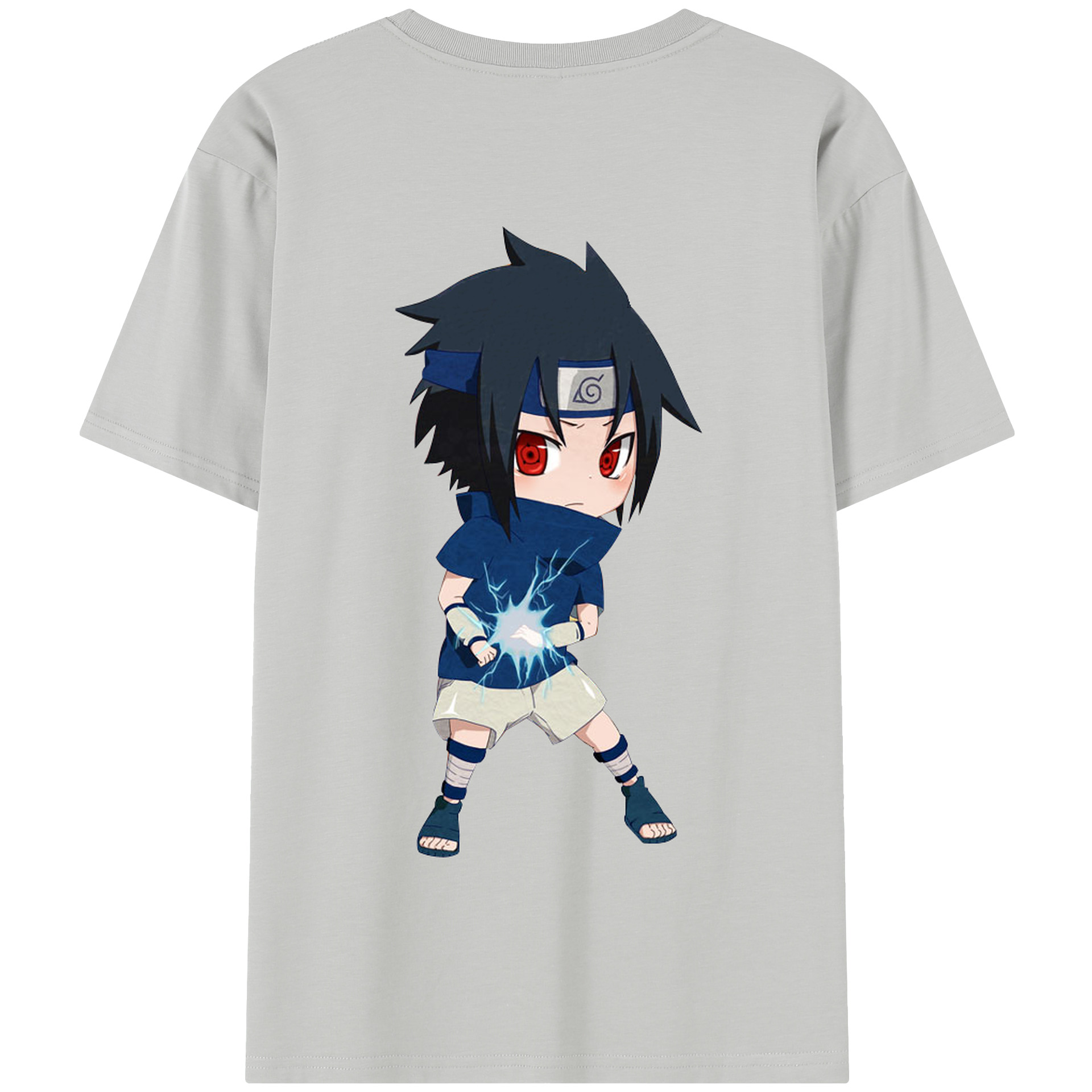 （画像用） NARUTO -ナルト- うちは サスケ Uchiha Sasuke 綿100％半袖Tシャツ（背面プリント）