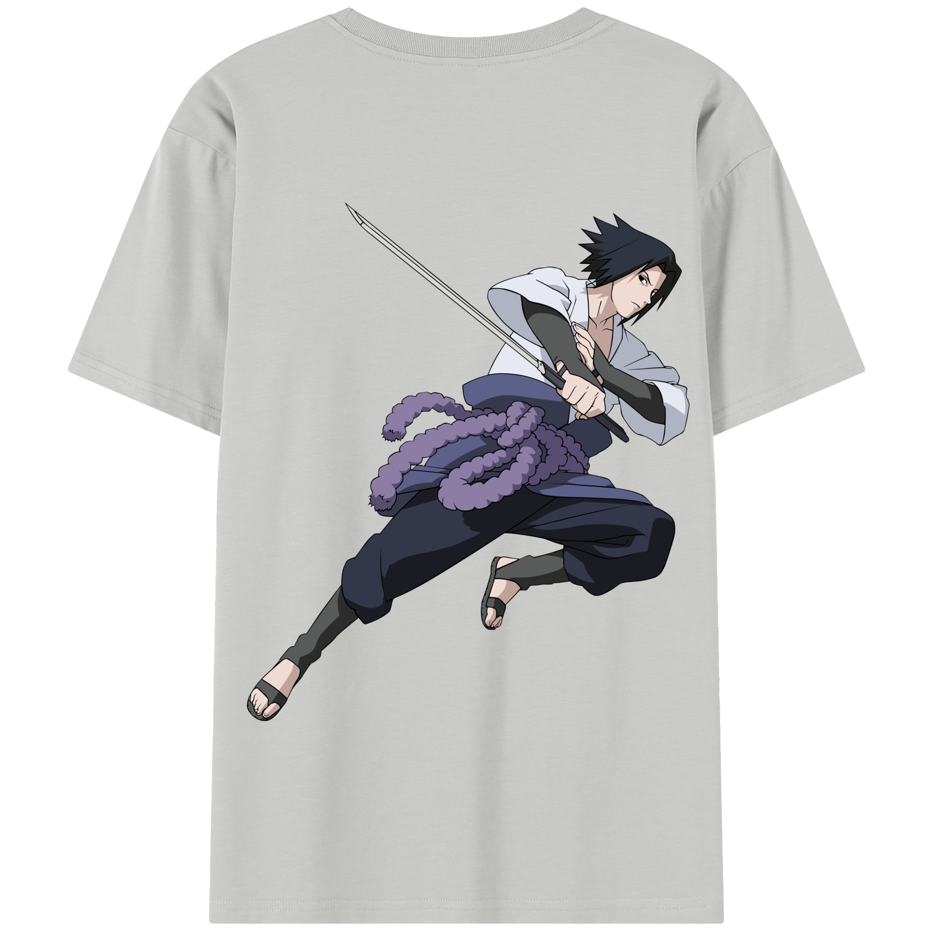 （画像用） NARUTO -ナルト- うちは サスケ Uchiha Sasuke 綿100％半袖Tシャツ（背面プリント）