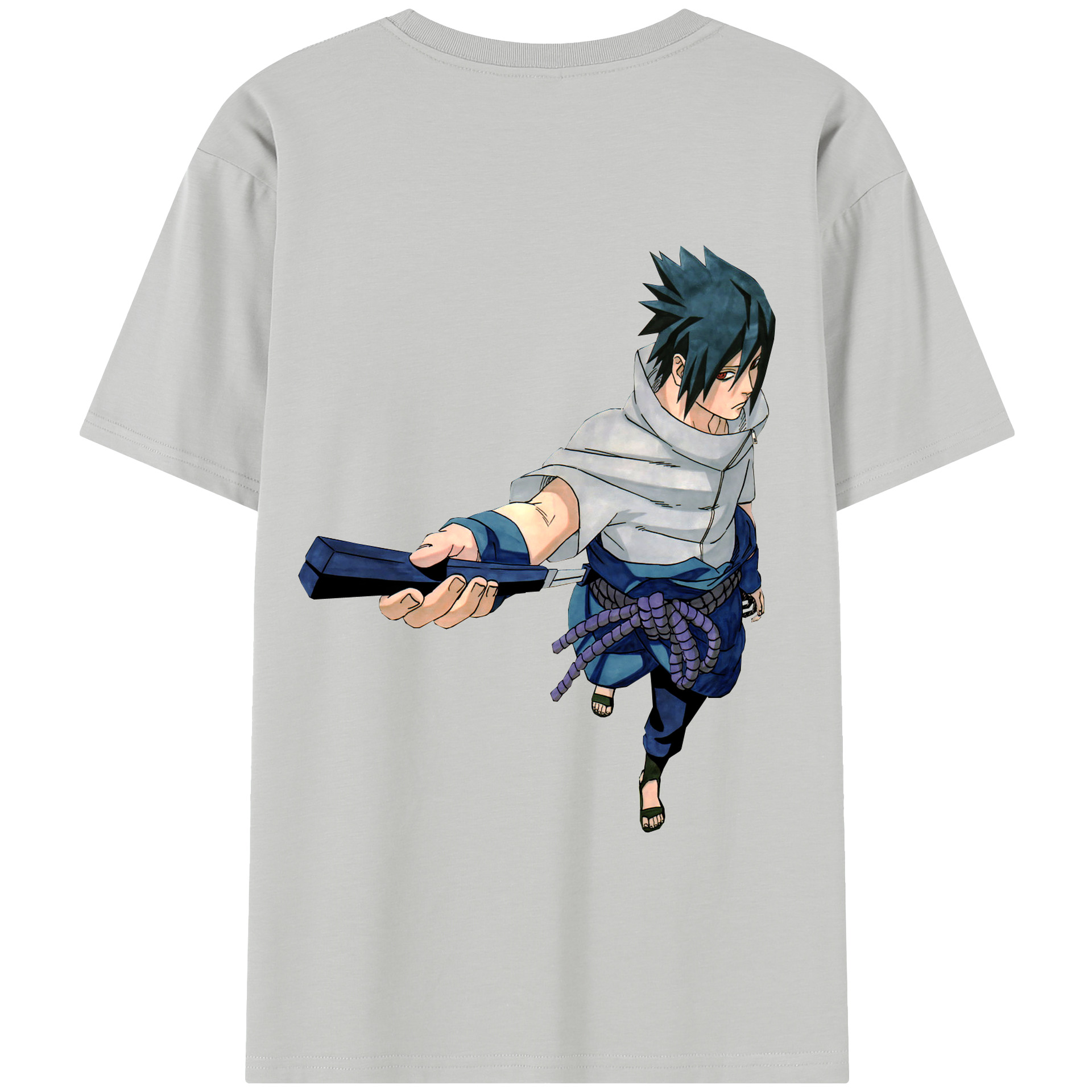 （画像用） NARUTO -ナルト- うちは サスケ Uchiha Sasuke 綿100％半袖Tシャツ（背面プリント）