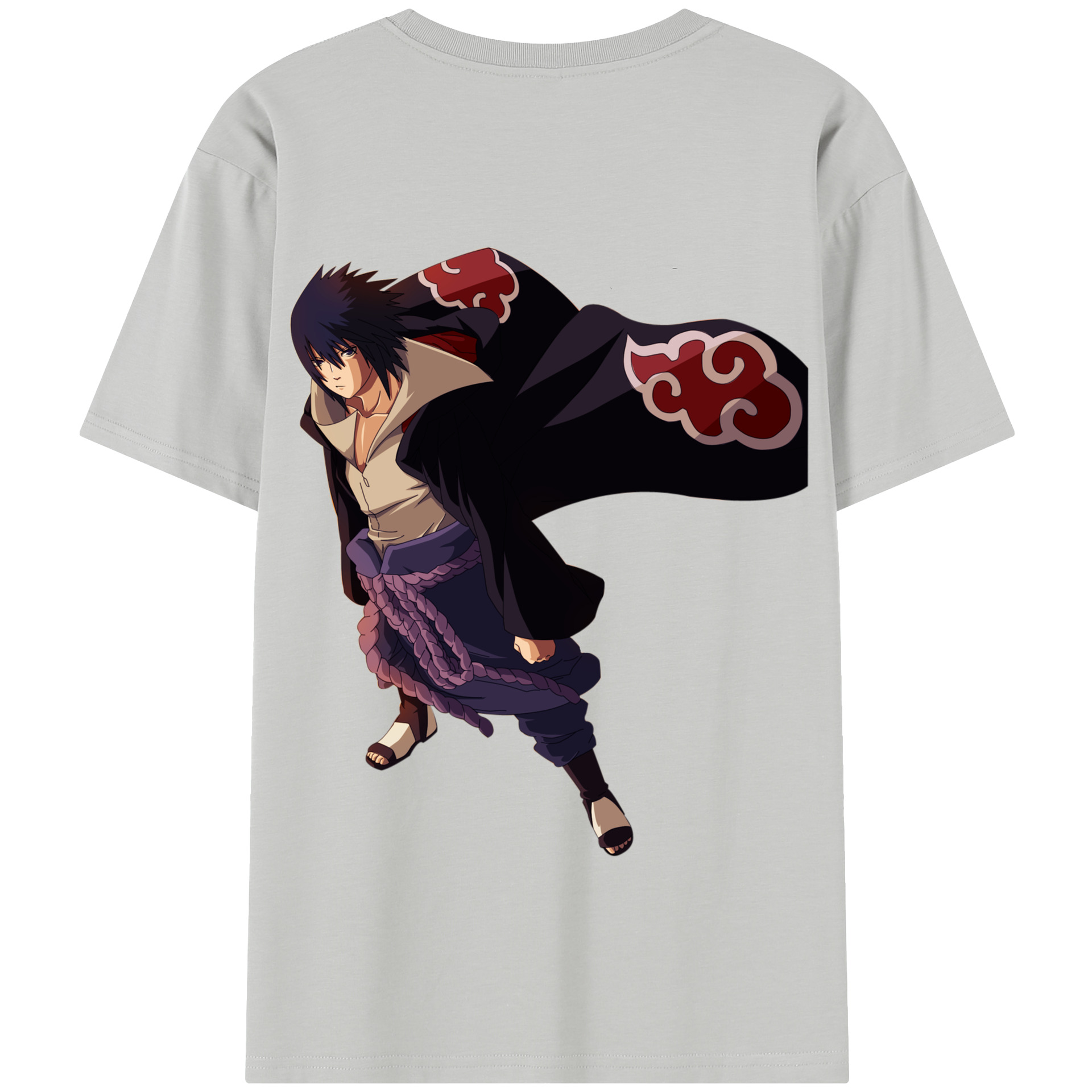 （画像用） NARUTO -ナルト- うちは サスケ Uchiha Sasuke 綿100％半袖Tシャツ（背面プリント）