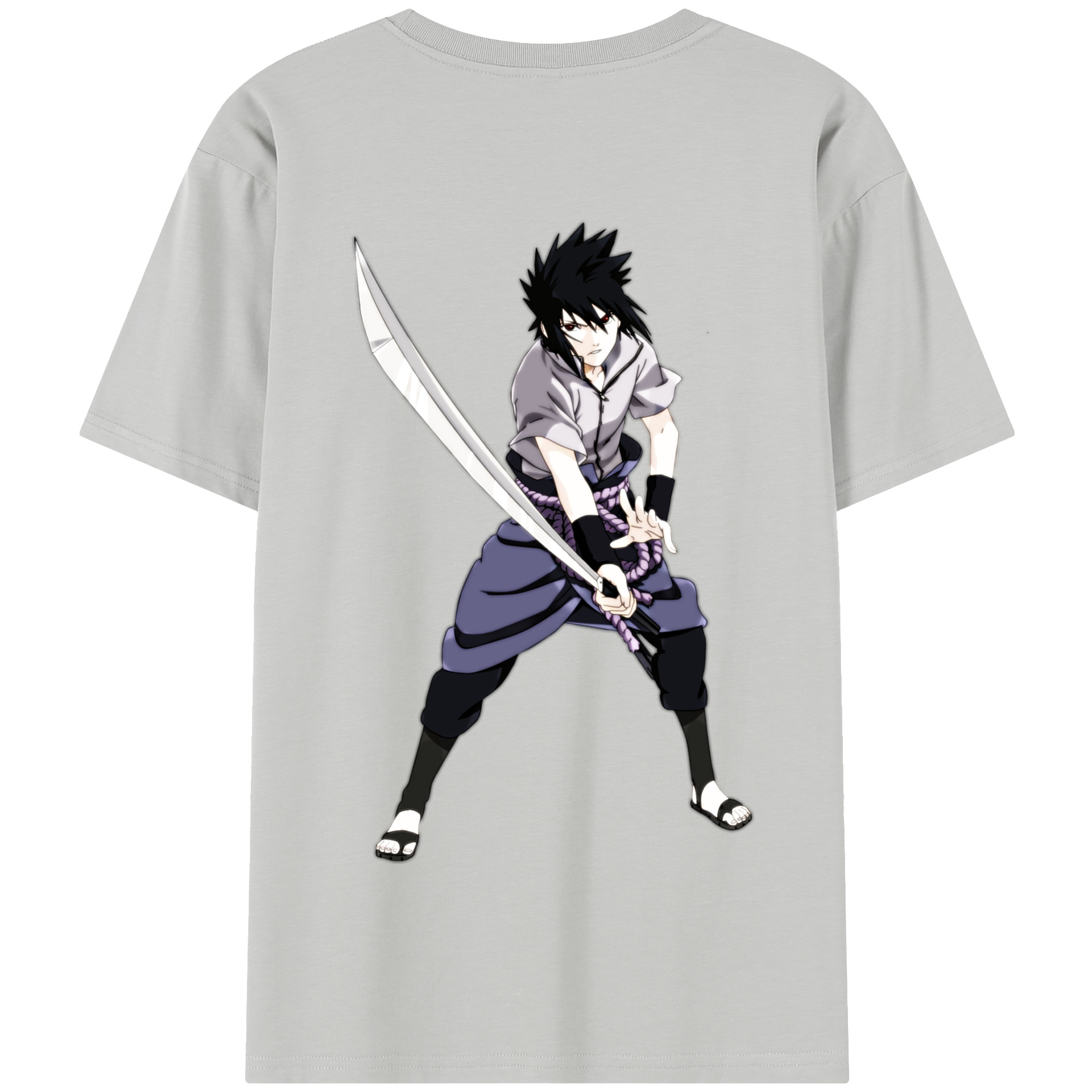 （画像用） NARUTO -ナルト- うちは サスケ Uchiha Sasuke 綿100％半袖Tシャツ（背面プリント）