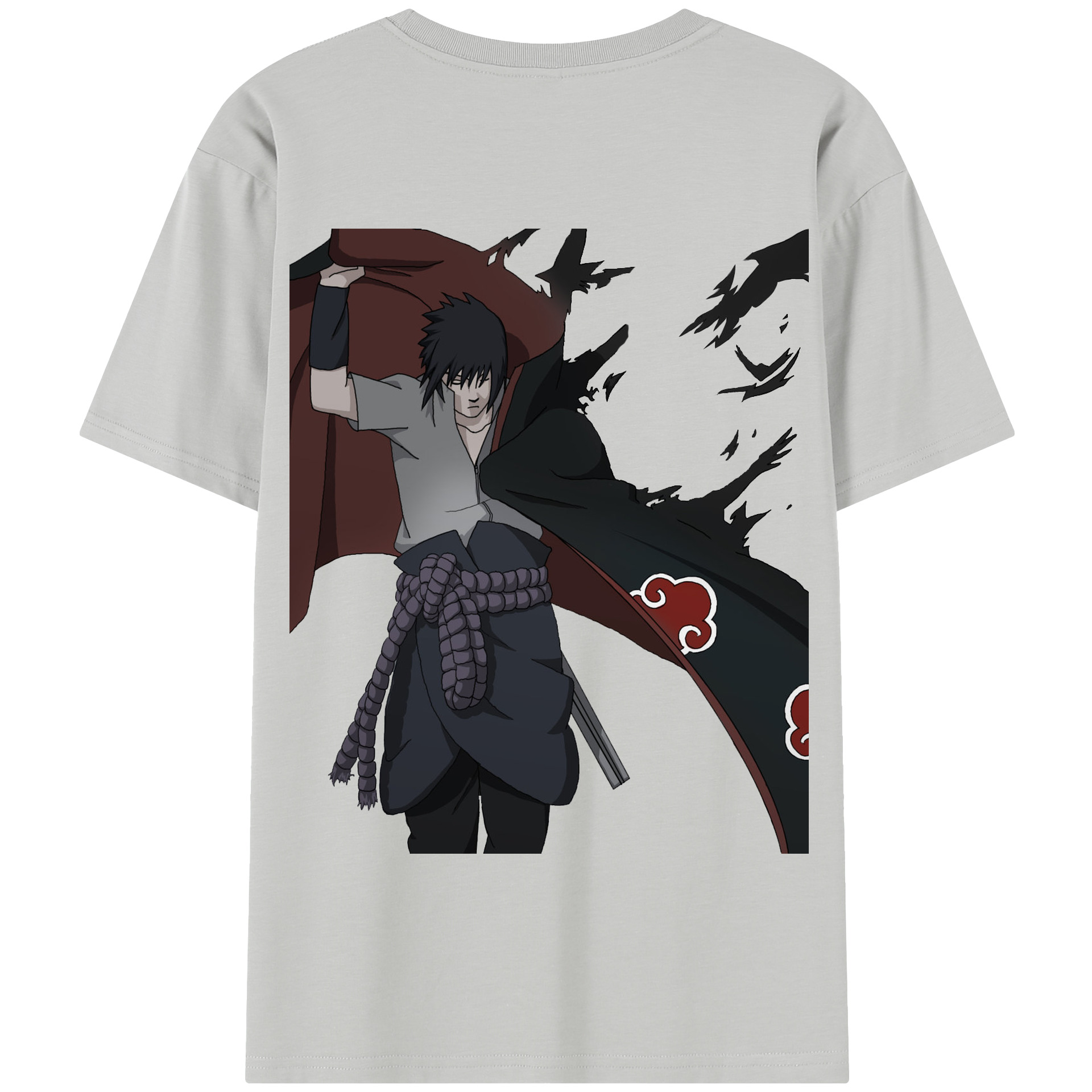 （画像用） NARUTO -ナルト- うちは サスケ Uchiha Sasuke 綿100％半袖Tシャツ（背面プリント）