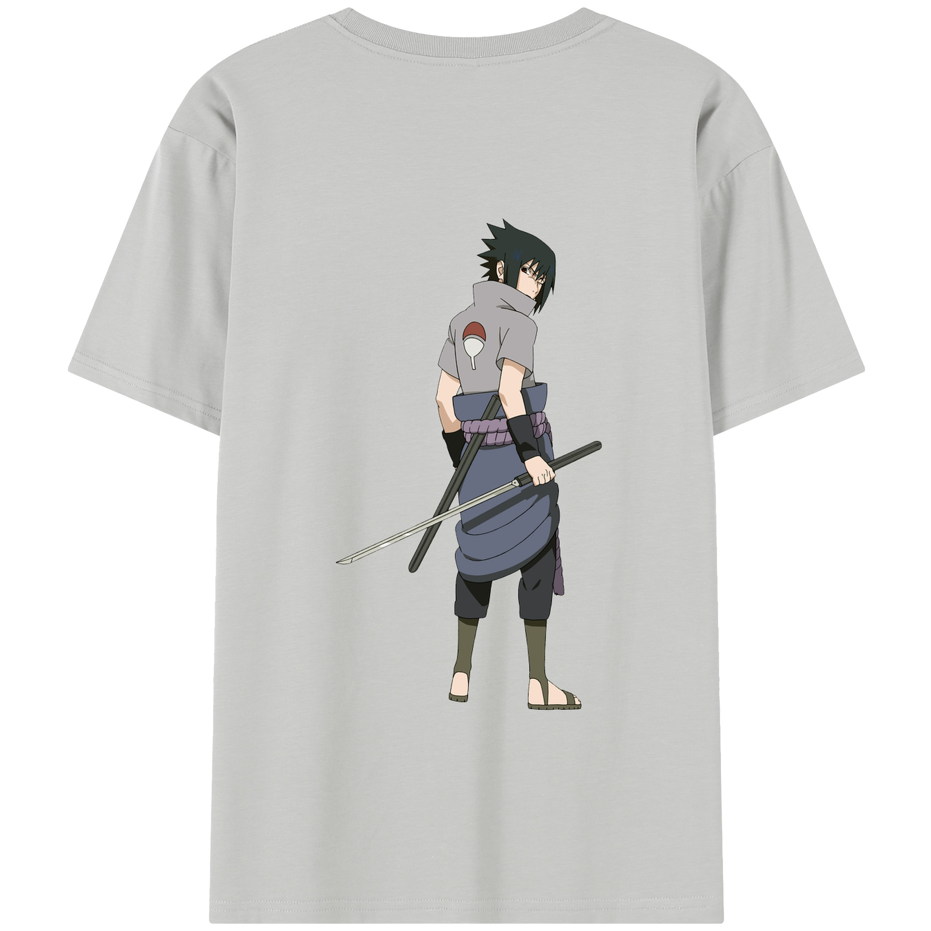 （画像用） NARUTO -ナルト- うちは サスケ Uchiha Sasuke 綿100％半袖Tシャツ（背面プリント）