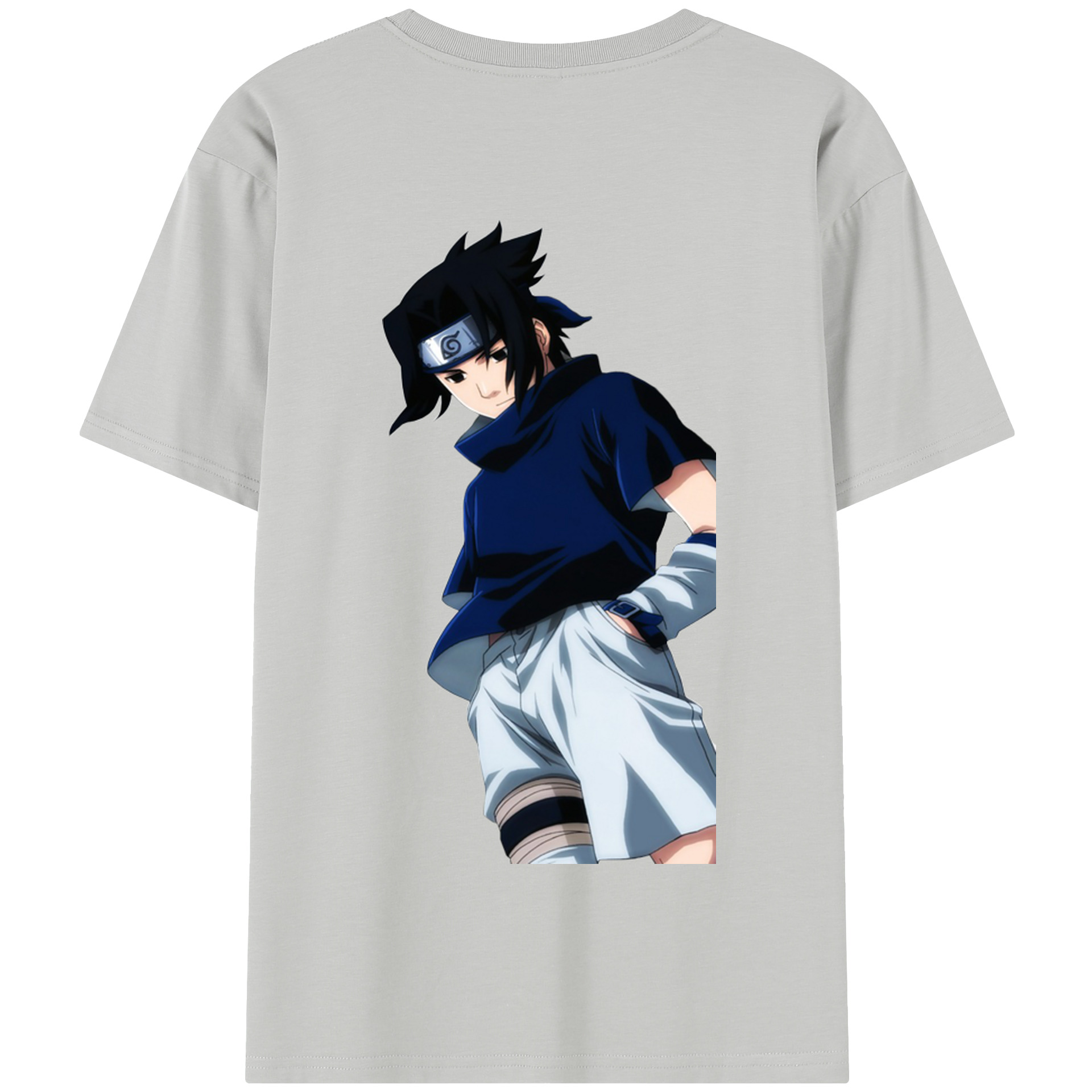 （画像用） NARUTO -ナルト- うちは サスケ Uchiha Sasuke 綿100％半袖Tシャツ（背面プリント）