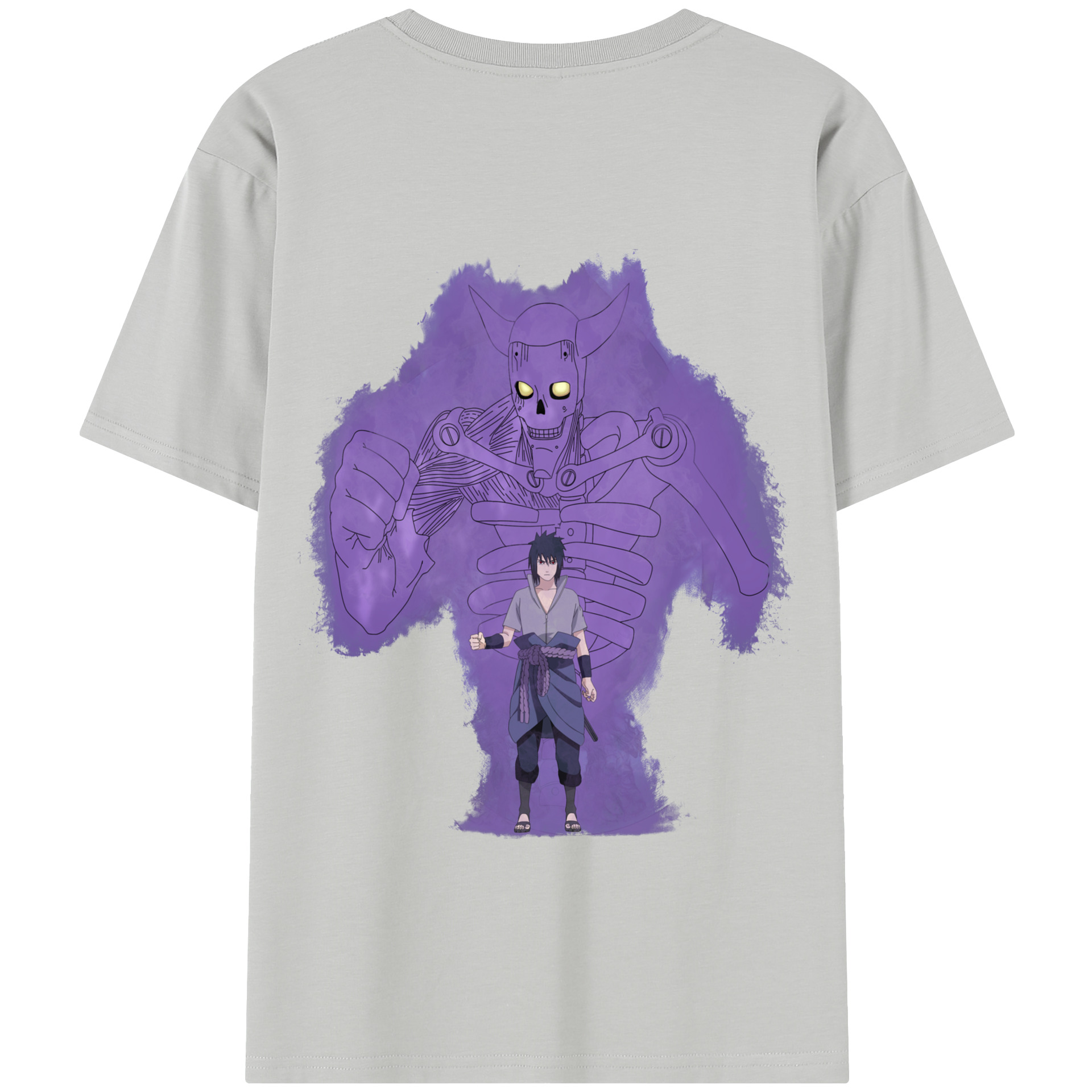 （画像用） NARUTO -ナルト- うちは サスケ Uchiha Sasuke 綿100％半袖Tシャツ（背面プリント）