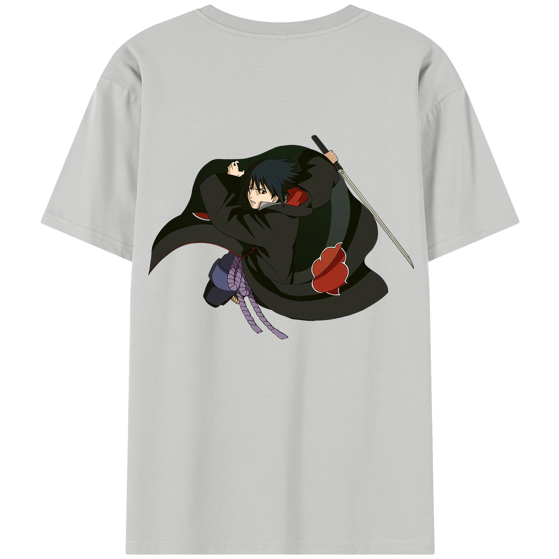 （画像用） NARUTO -ナルト- うちは サスケ Uchiha Sasuke 綿100％半袖Tシャツ（背面プリント）