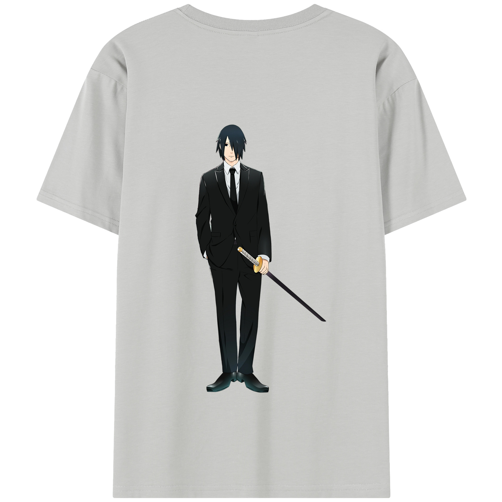 （画像用） NARUTO -ナルト- うちは サスケ Uchiha Sasuke 綿100％半袖Tシャツ（背面プリント）