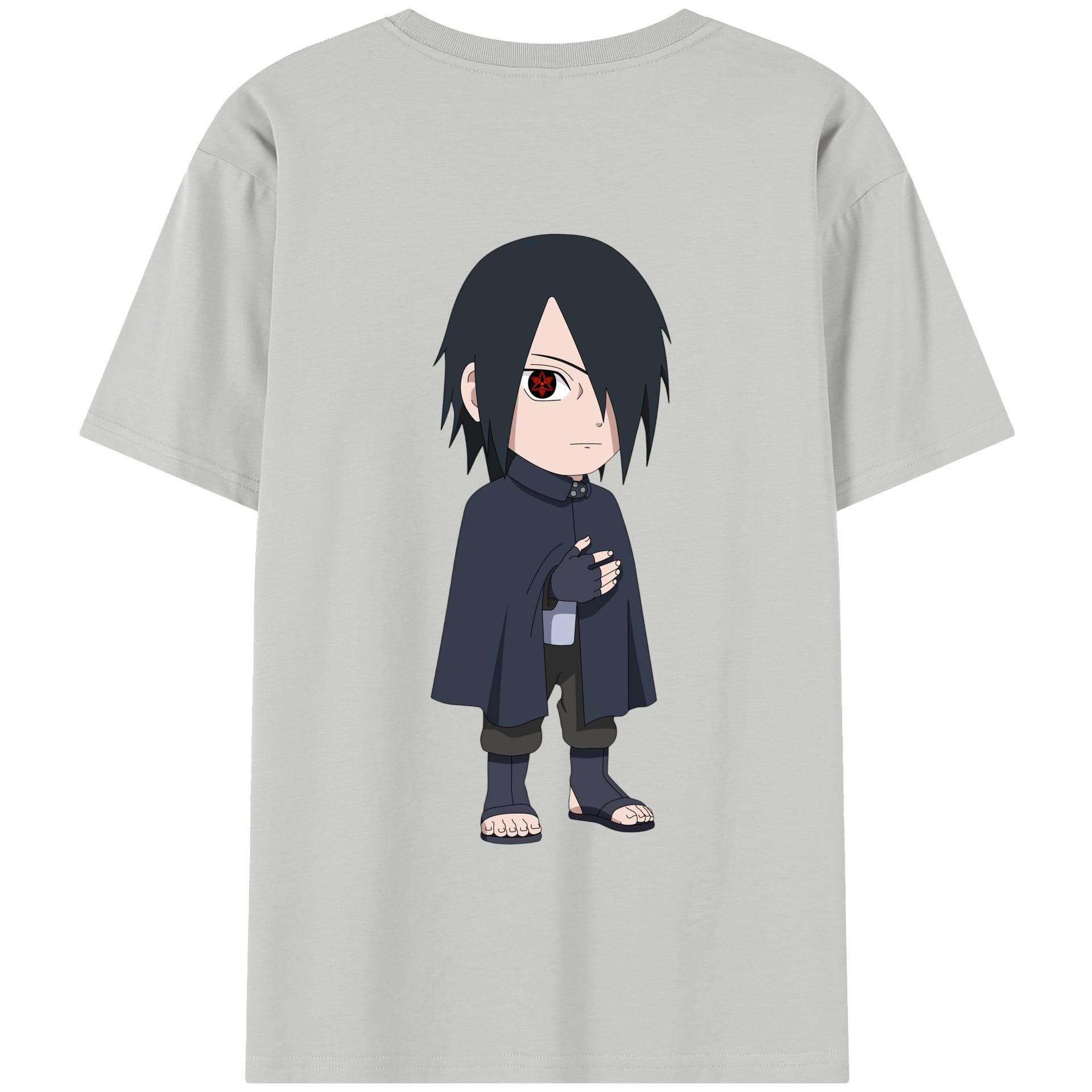 （画像用） NARUTO -ナルト- うちは サスケ Uchiha Sasuke 綿100％半袖Tシャツ（背面プリント）