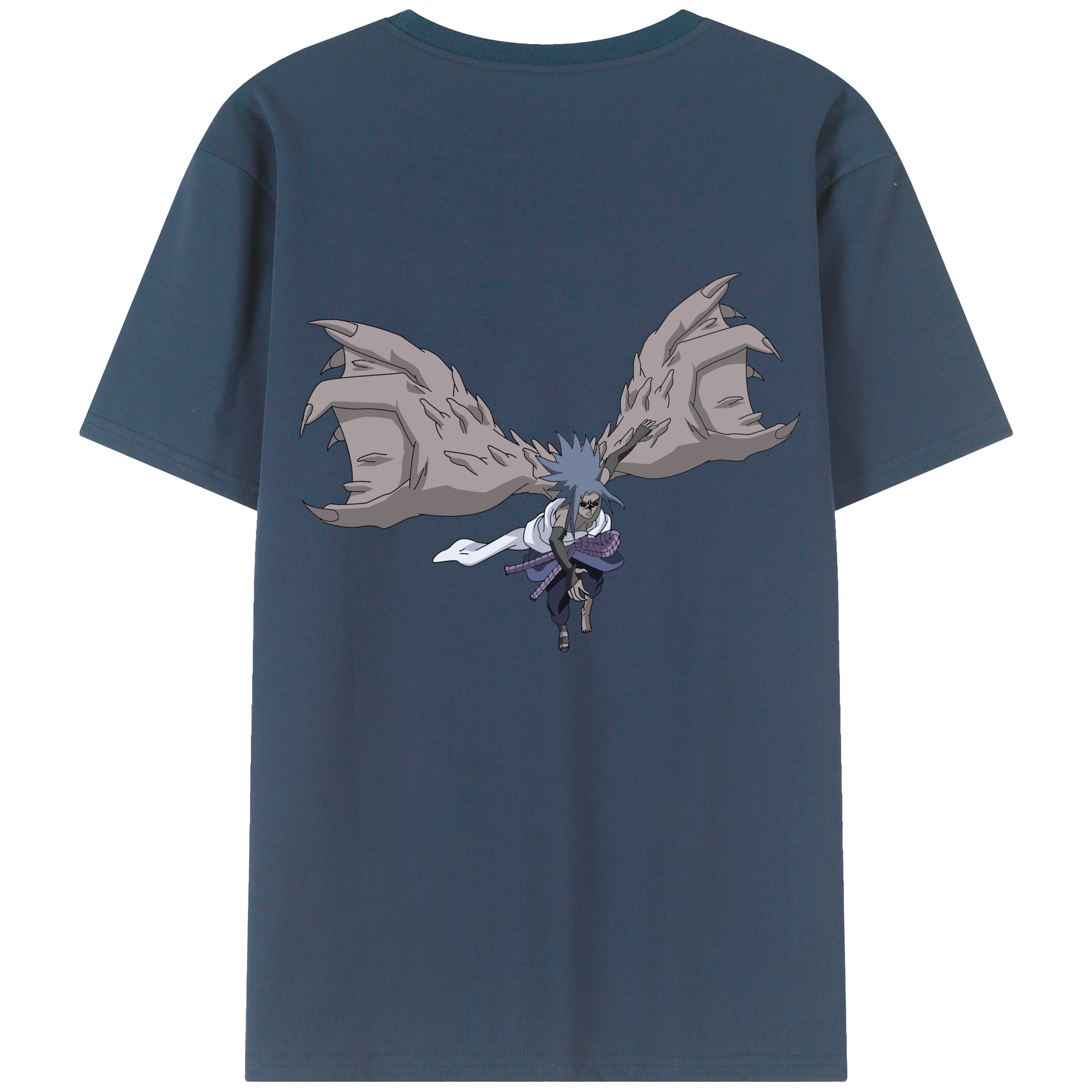 （画像用） NARUTO -ナルト- うちは サスケ Uchiha Sasuke 綿100％半袖Tシャツ（背面プリント）