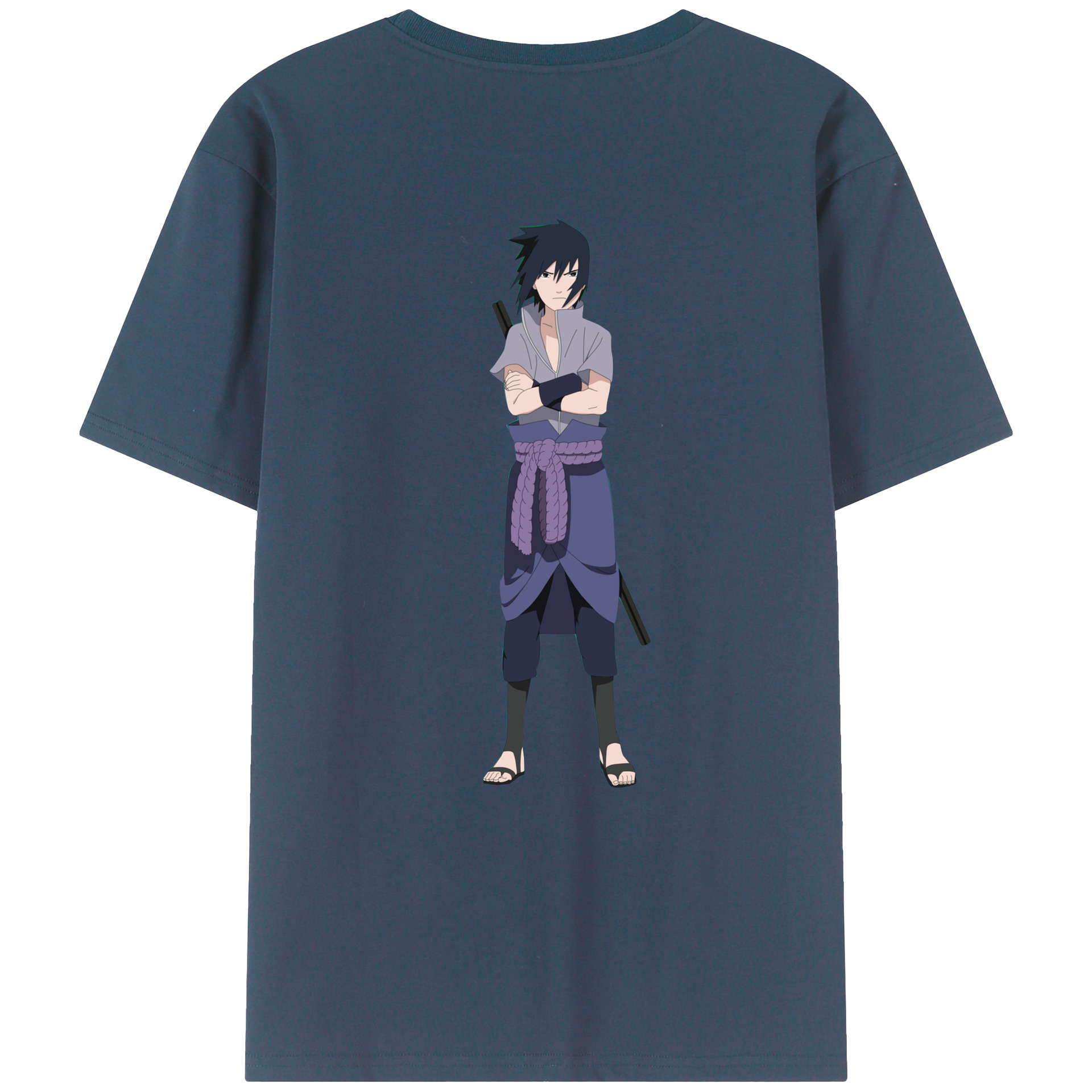 （画像用） NARUTO -ナルト- うちは サスケ Uchiha Sasuke 綿100％半袖Tシャツ（背面プリント）