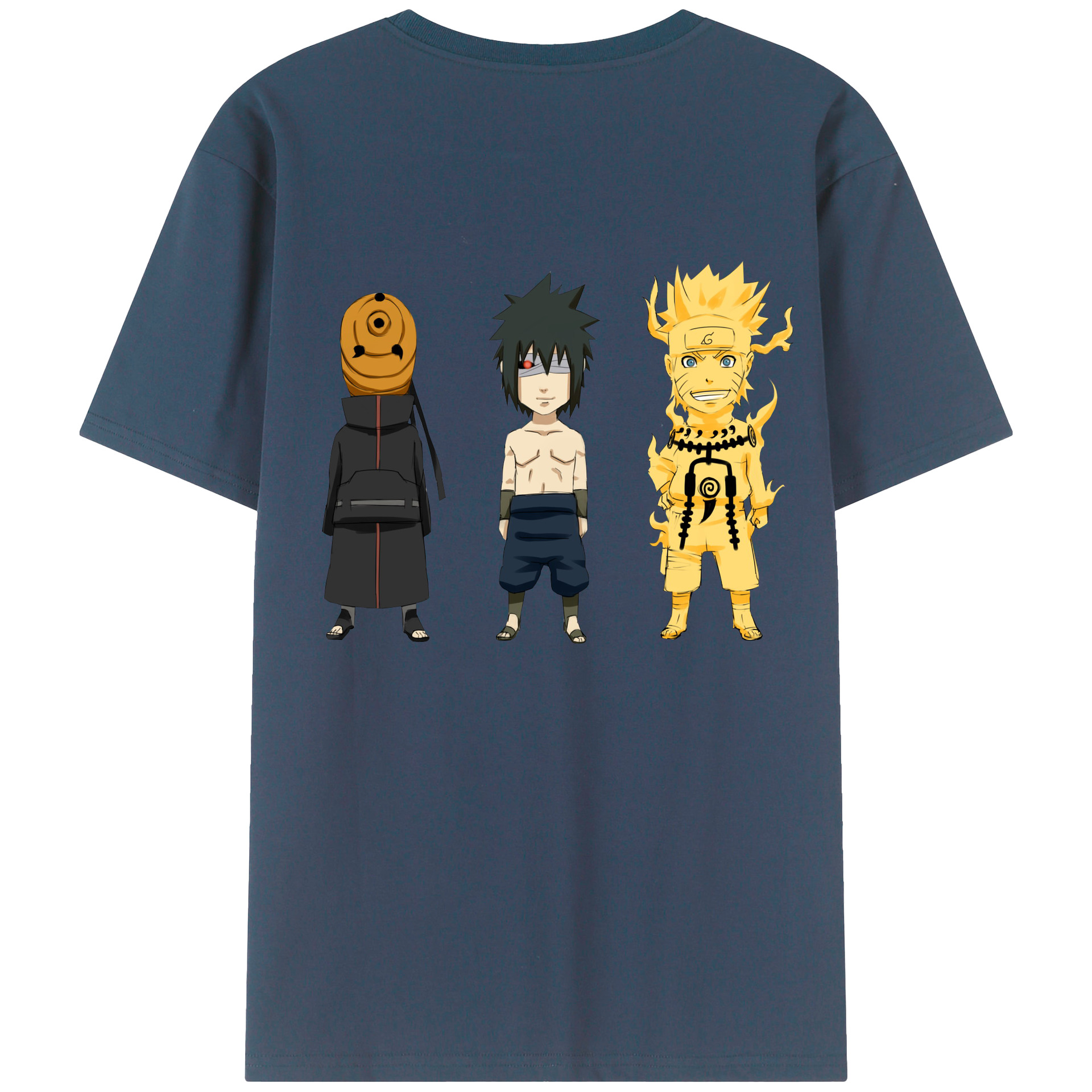 （画像用） NARUTO -ナルト- うちは サスケ Uchiha Sasuke 綿100％半袖Tシャツ（背面プリント）