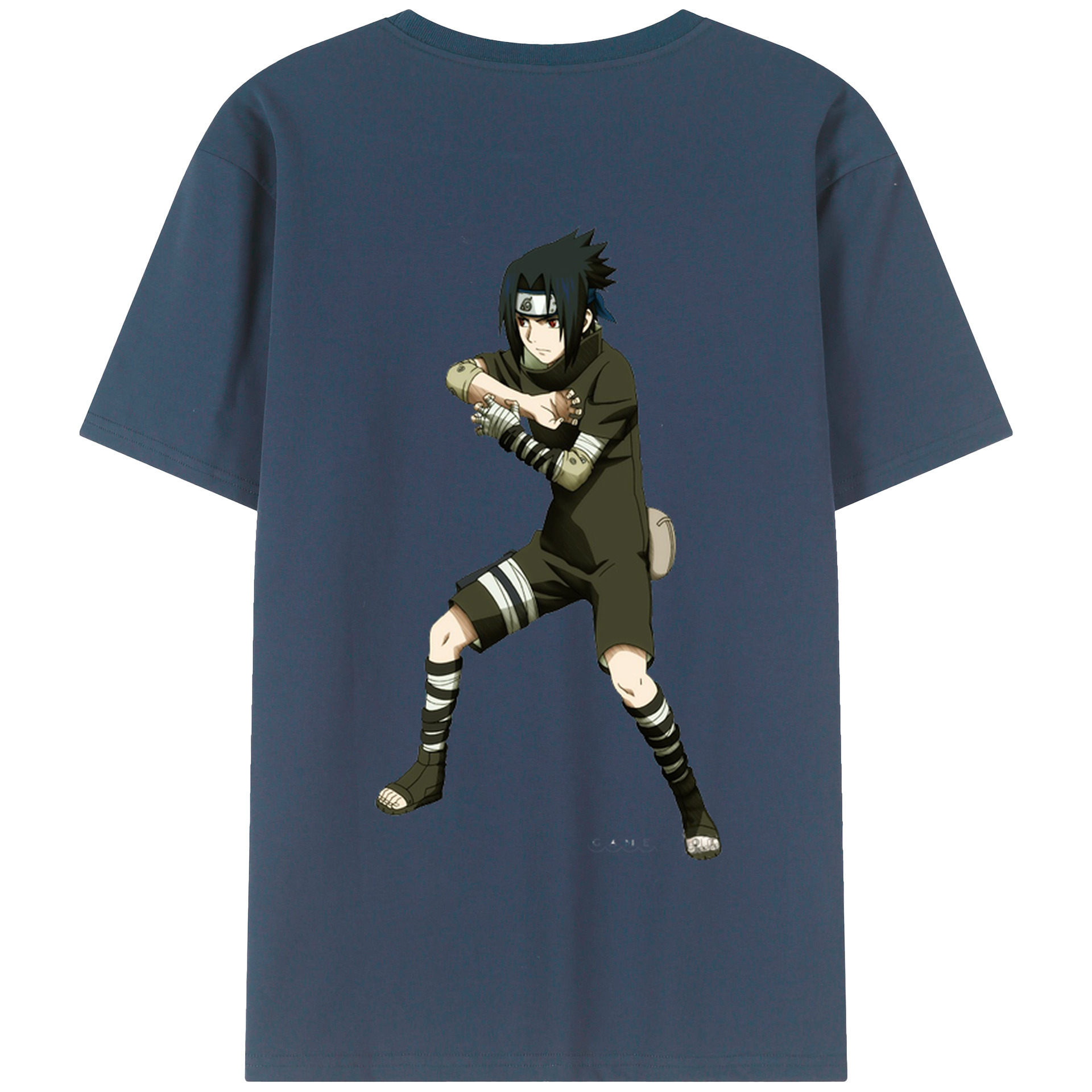 （画像用） NARUTO -ナルト- うちは サスケ Uchiha Sasuke 綿100％半袖Tシャツ（背面プリント）