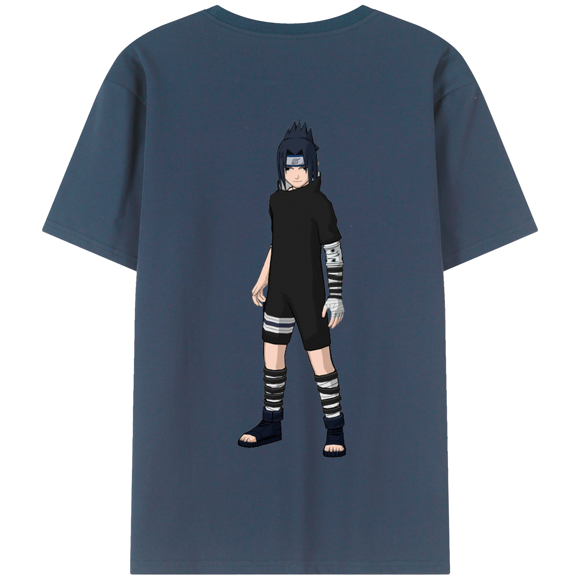 （画像用） NARUTO -ナルト- うちは サスケ Uchiha Sasuke 綿100％半袖Tシャツ（背面プリント）
