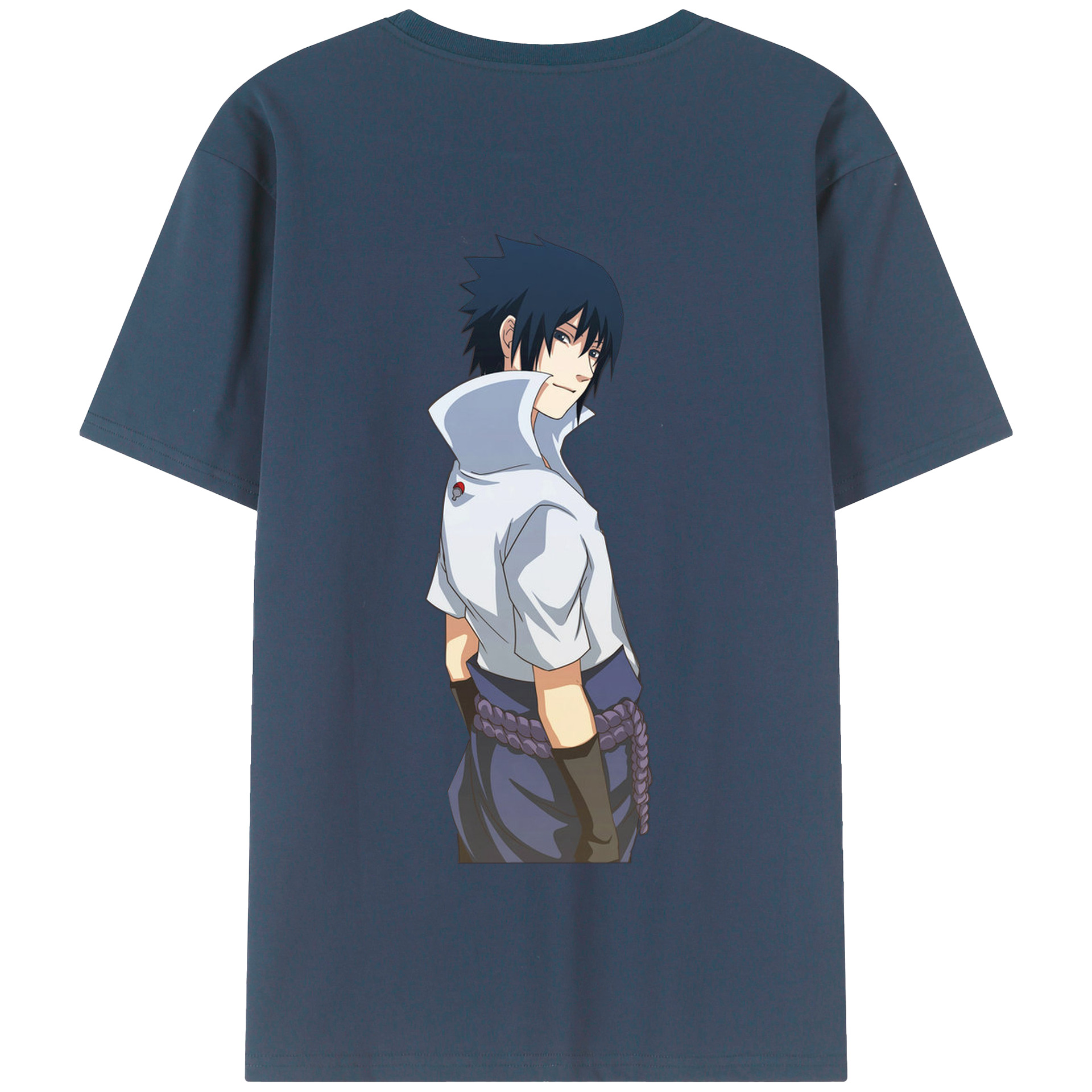 （画像用） NARUTO -ナルト- うちは サスケ Uchiha Sasuke 綿100％半袖Tシャツ（背面プリント）