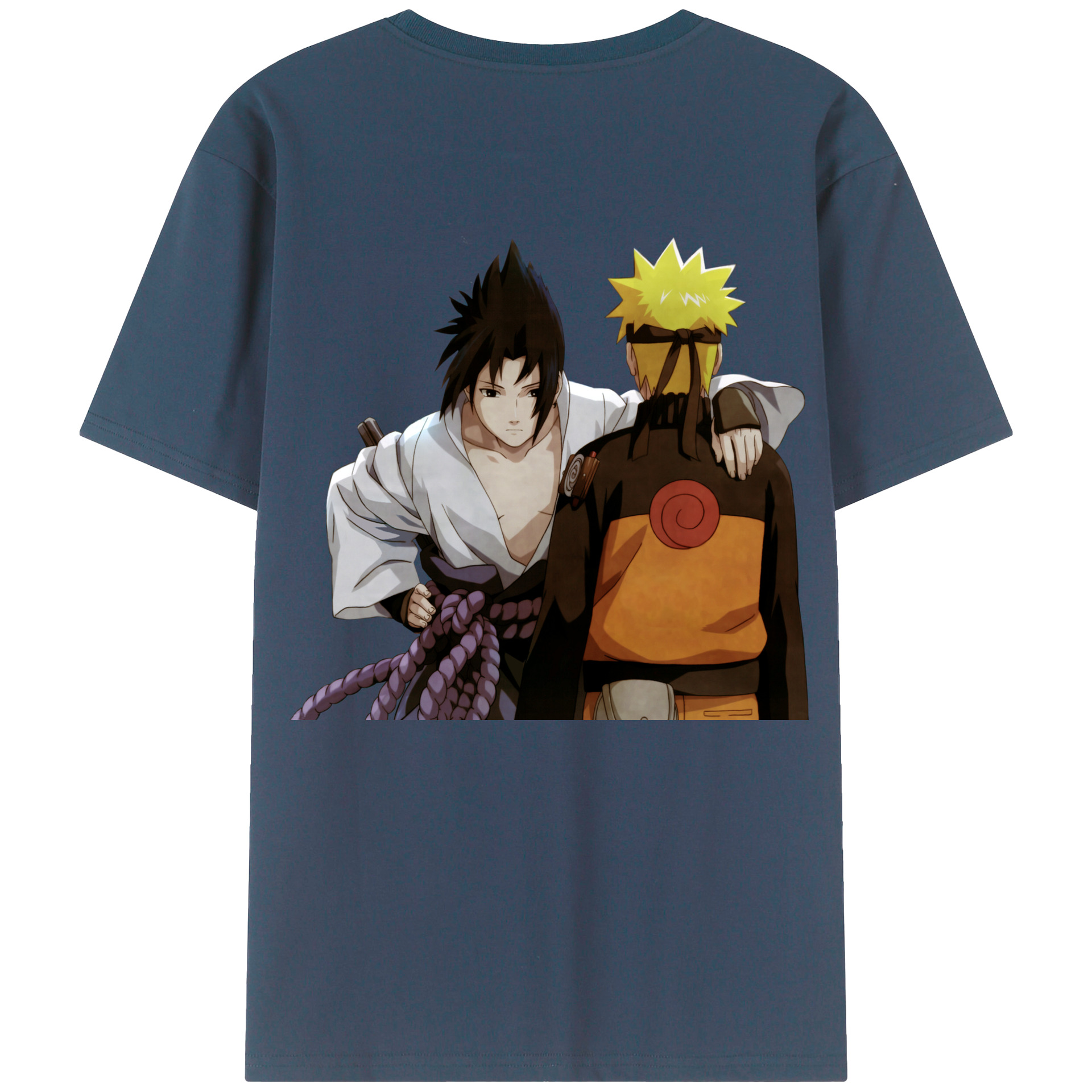 （画像用） NARUTO -ナルト- うちは サスケ Uchiha Sasuke 綿100％半袖Tシャツ（背面プリント）