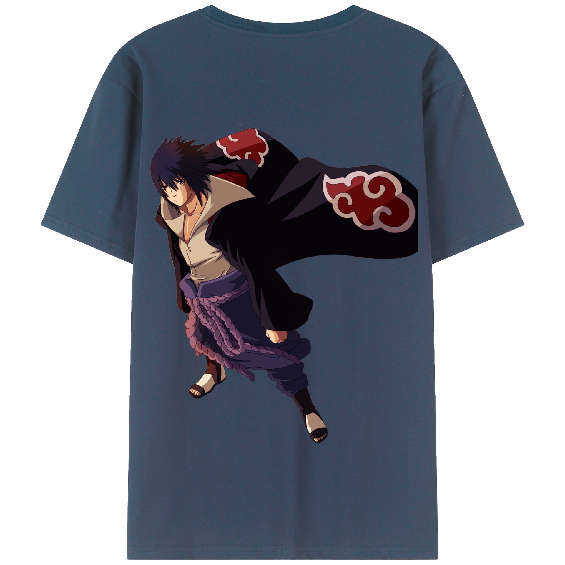 （画像用） NARUTO -ナルト- うちは サスケ Uchiha Sasuke 綿100％半袖Tシャツ（背面プリント）