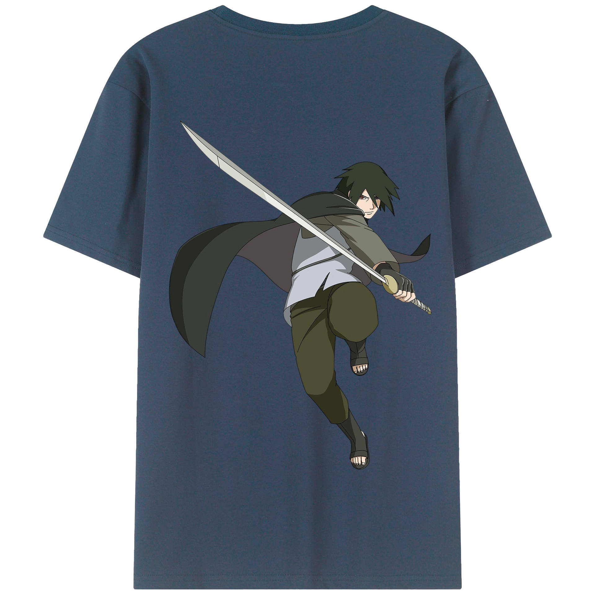 （画像用） NARUTO -ナルト- うちは サスケ Uchiha Sasuke 綿100％半袖Tシャツ（背面プリント）