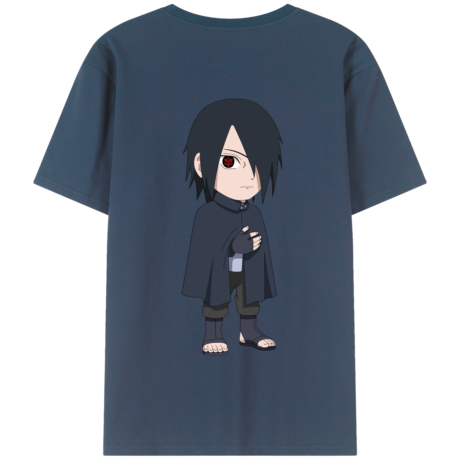 （画像用） NARUTO -ナルト- うちは サスケ Uchiha Sasuke 綿100％半袖Tシャツ（背面プリント）