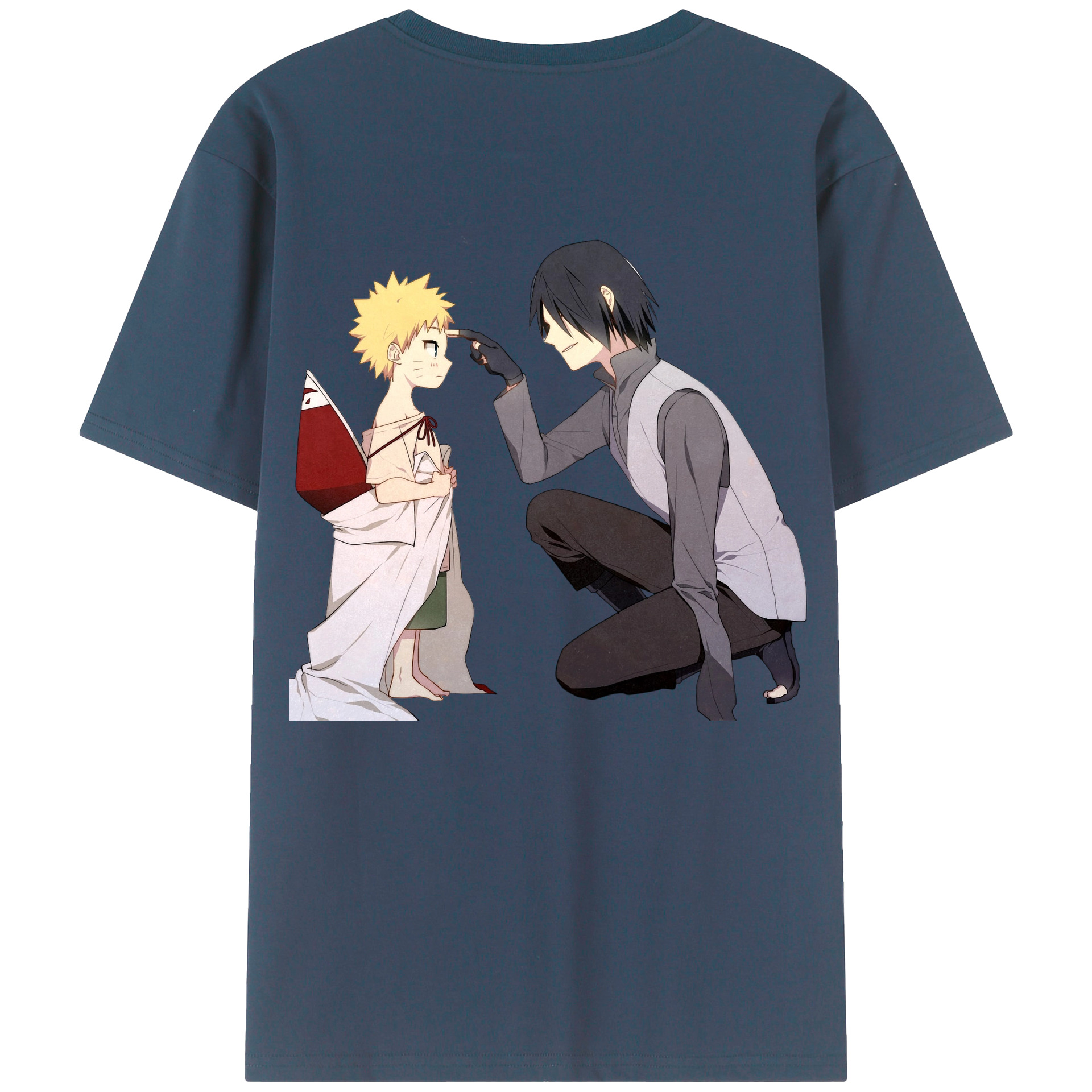 （画像用） NARUTO -ナルト- うちは サスケ Uchiha Sasuke 綿100％半袖Tシャツ（背面プリント）