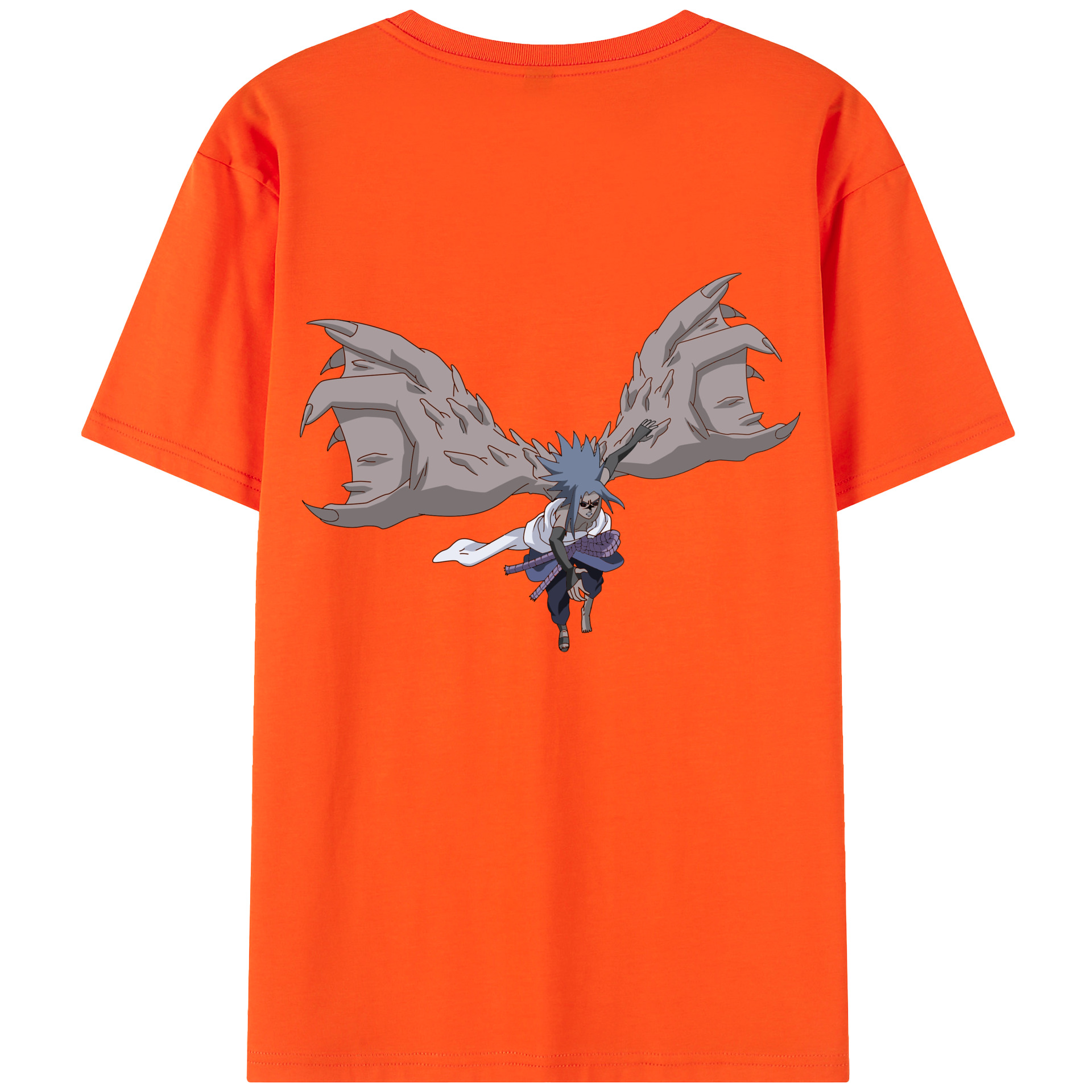 （画像用） NARUTO -ナルト- うちは サスケ Uchiha Sasuke 綿100％半袖Tシャツ（背面プリント）