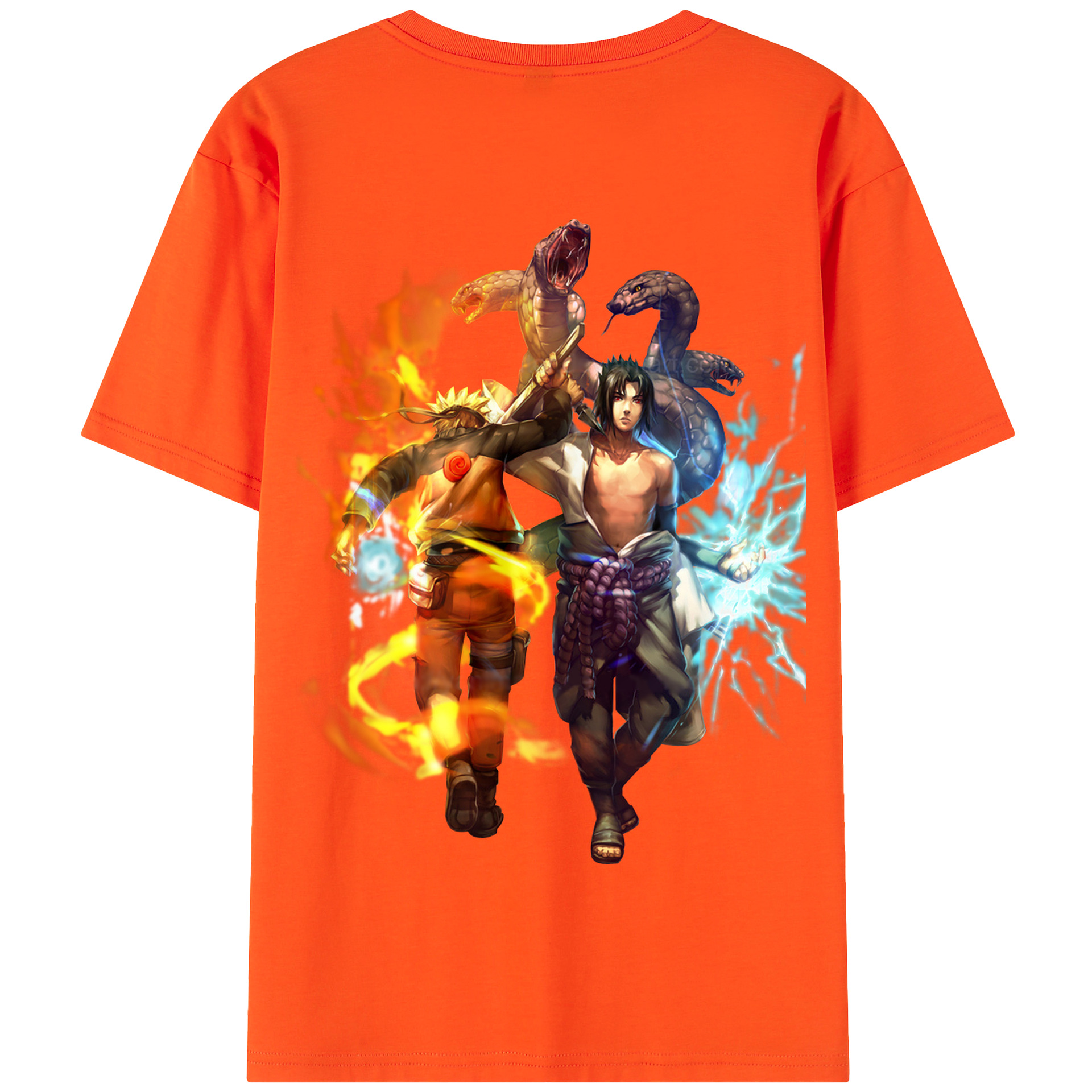 （画像用） NARUTO -ナルト- うちは サスケ Uchiha Sasuke 綿100％半袖Tシャツ（背面プリント）