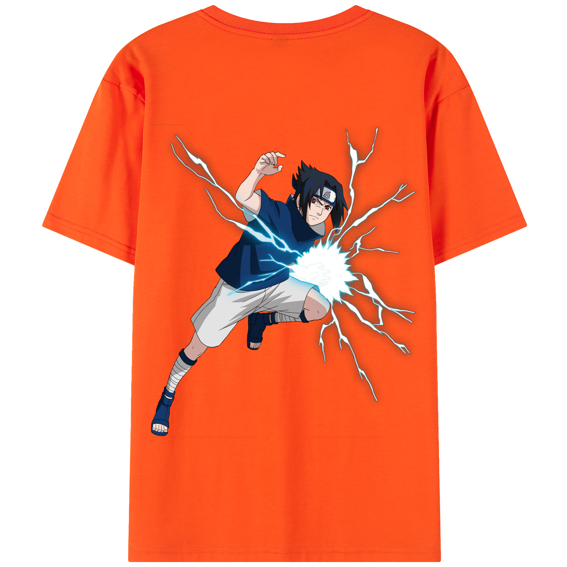（画像用） NARUTO -ナルト- うちは サスケ Uchiha Sasuke 綿100％半袖Tシャツ（背面プリント）