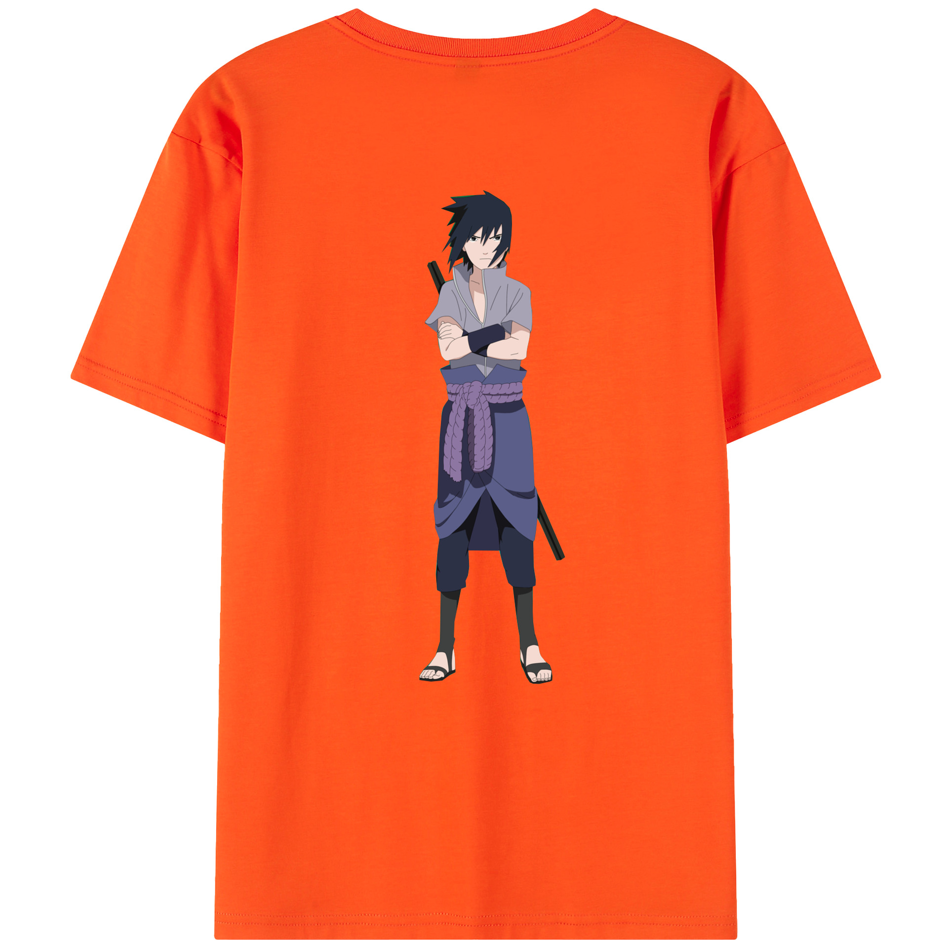 （画像用） NARUTO -ナルト- うちは サスケ Uchiha Sasuke 綿100％半袖Tシャツ（背面プリント）