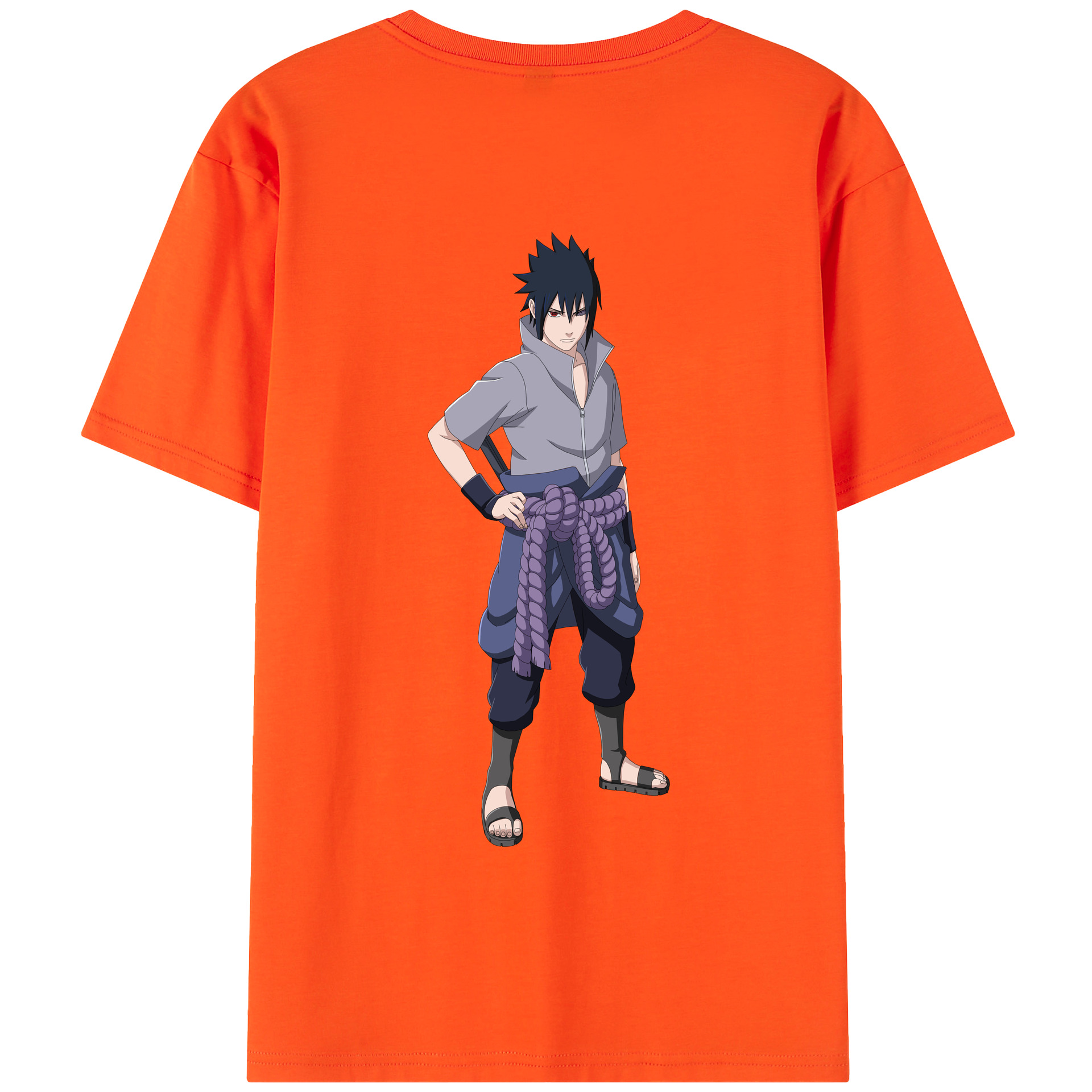 （画像用） NARUTO -ナルト- うちは サスケ Uchiha Sasuke 綿100％半袖Tシャツ（背面プリント）
