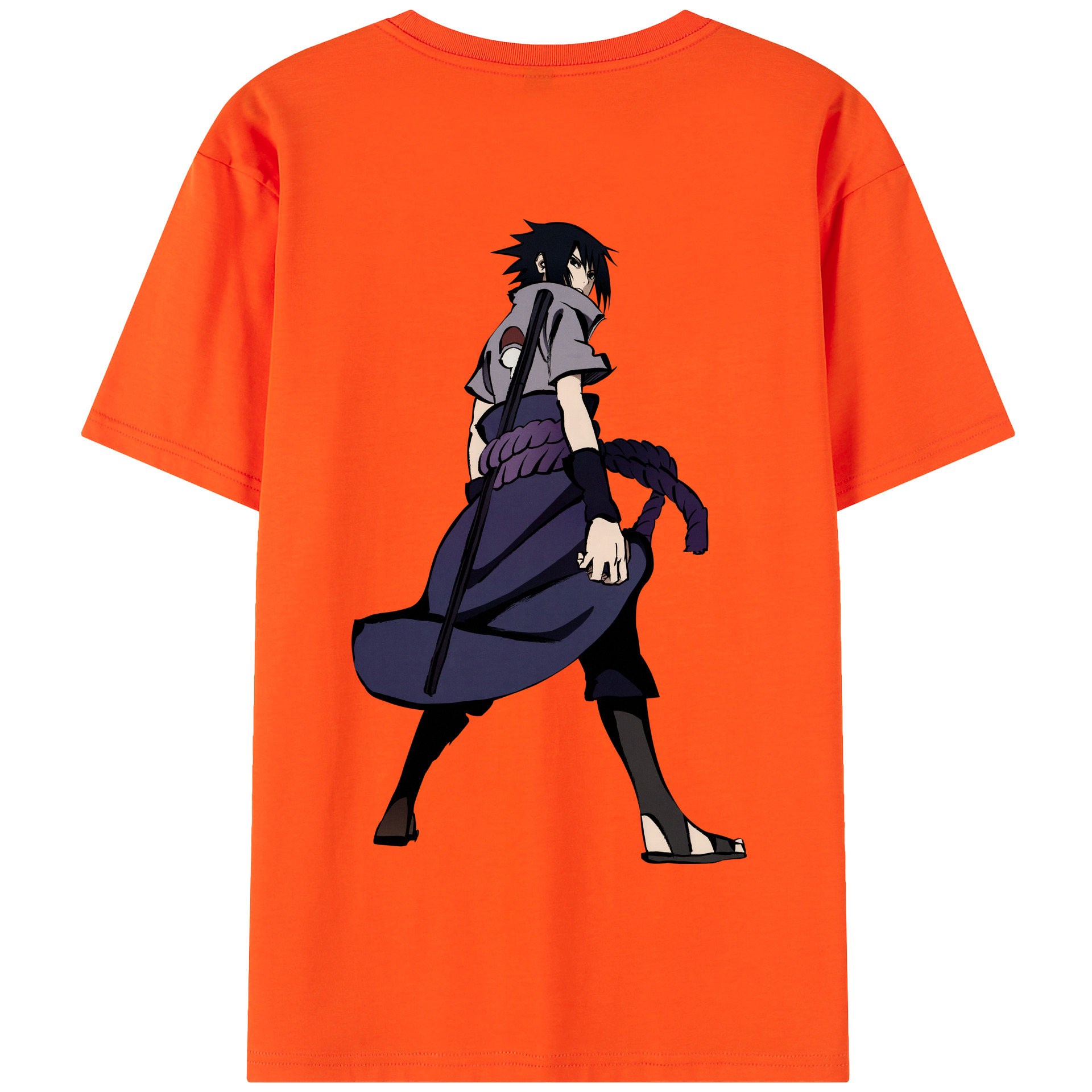 （画像用） NARUTO -ナルト- うちは サスケ Uchiha Sasuke 綿100％半袖Tシャツ（背面プリント）