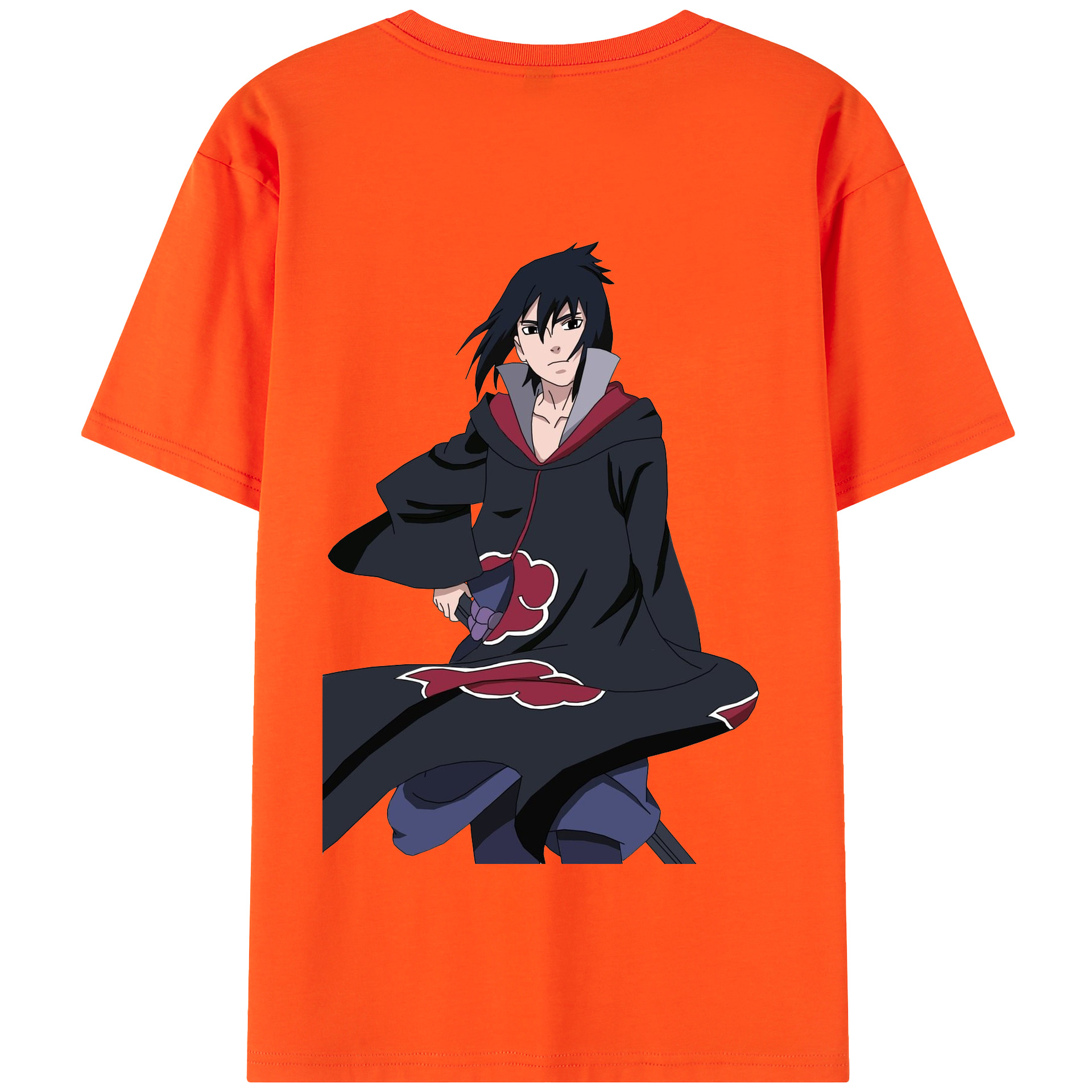（画像用） NARUTO -ナルト- うちは サスケ Uchiha Sasuke 綿100％半袖Tシャツ（背面プリント）
