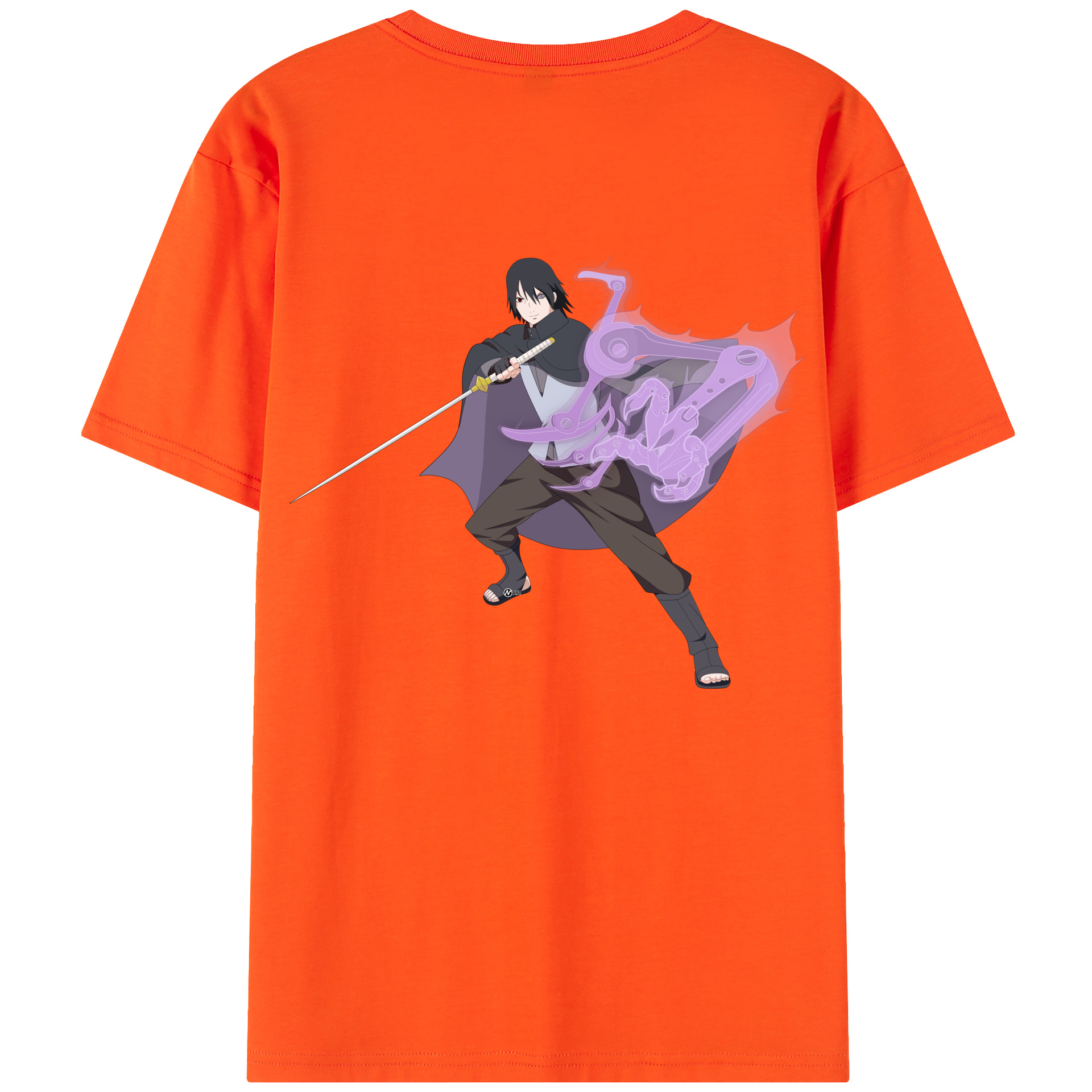 （画像用） NARUTO -ナルト- うちは サスケ Uchiha Sasuke 綿100％半袖Tシャツ（背面プリント）