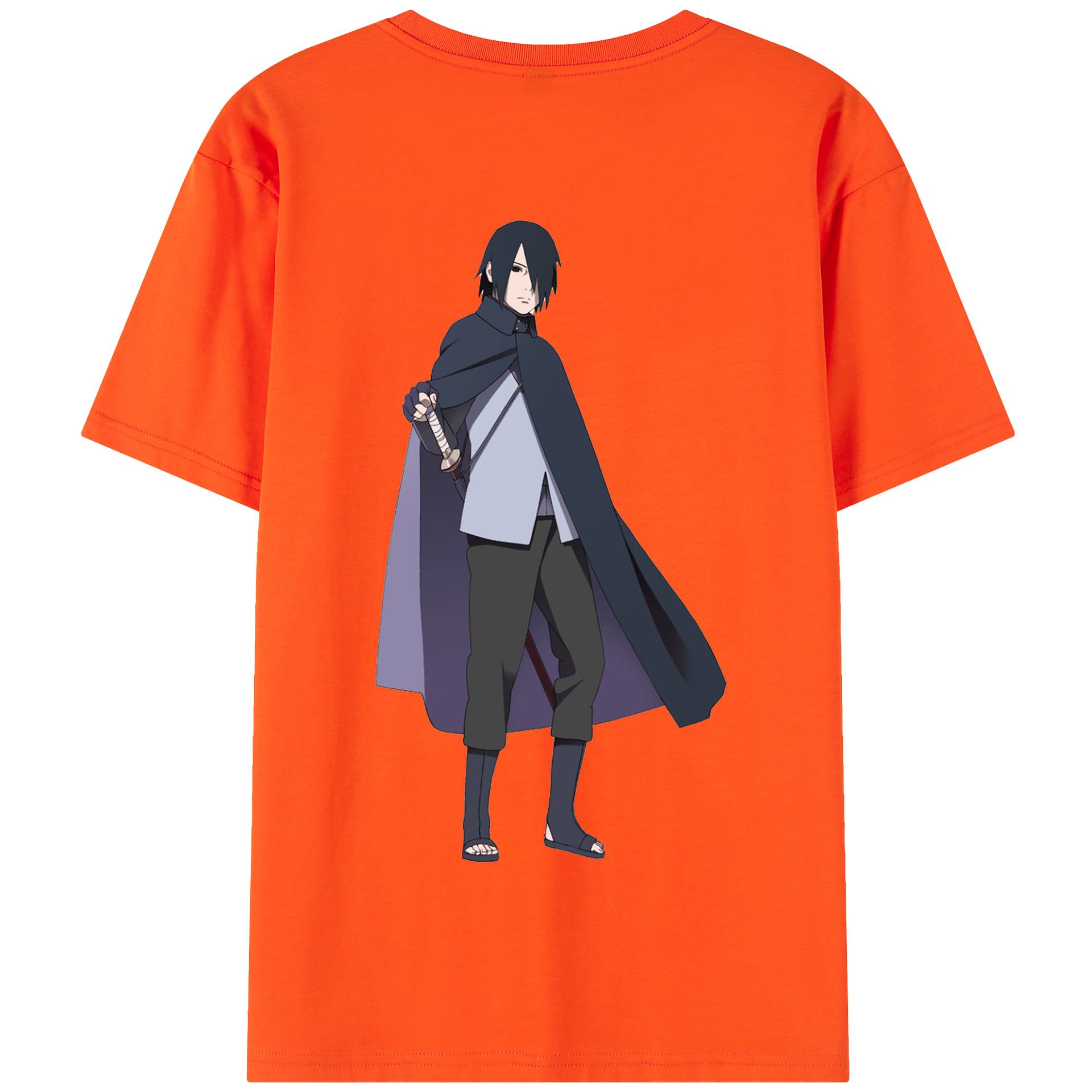 （画像用） NARUTO -ナルト- うちは サスケ Uchiha Sasuke 綿100％半袖Tシャツ（背面プリント）