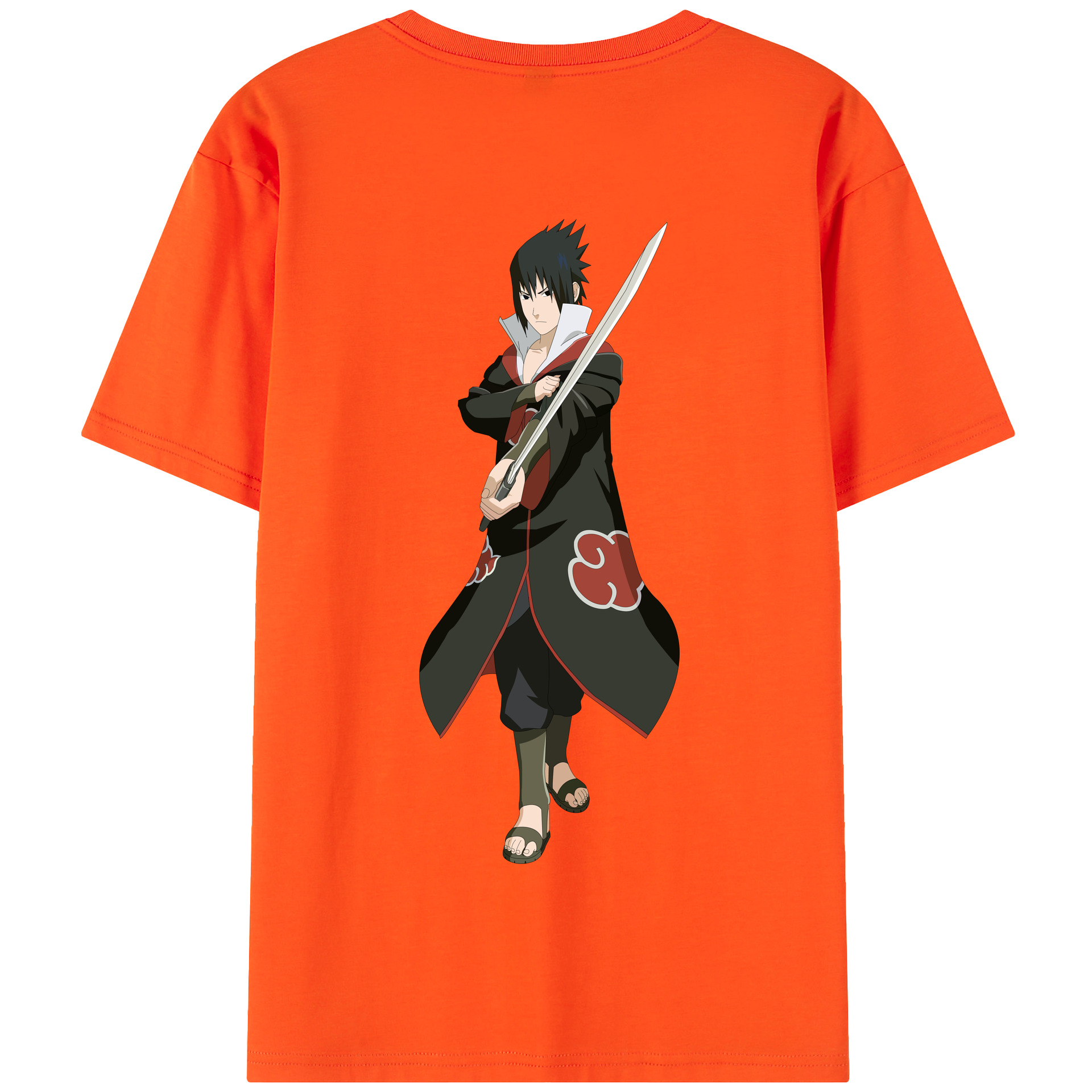 （画像用） NARUTO -ナルト- うちは サスケ Uchiha Sasuke 綿100％半袖Tシャツ（背面プリント）