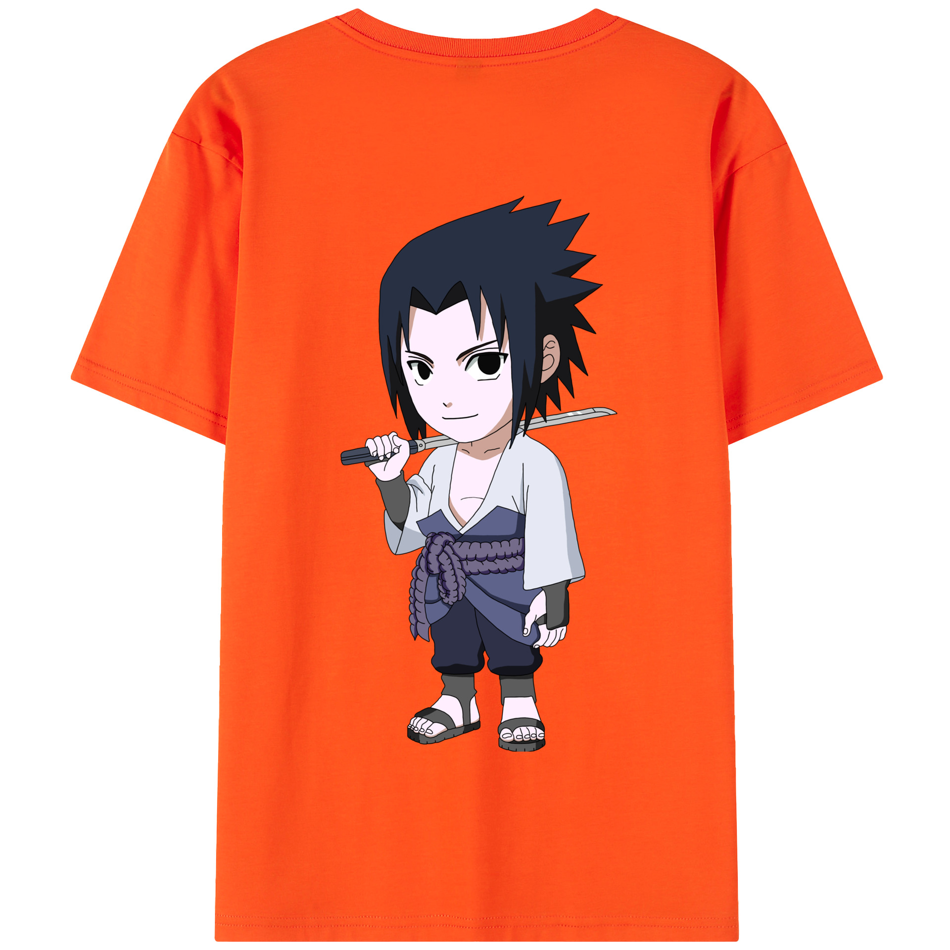 （画像用） NARUTO -ナルト- うちは サスケ Uchiha Sasuke 綿100％半袖Tシャツ（背面プリント）