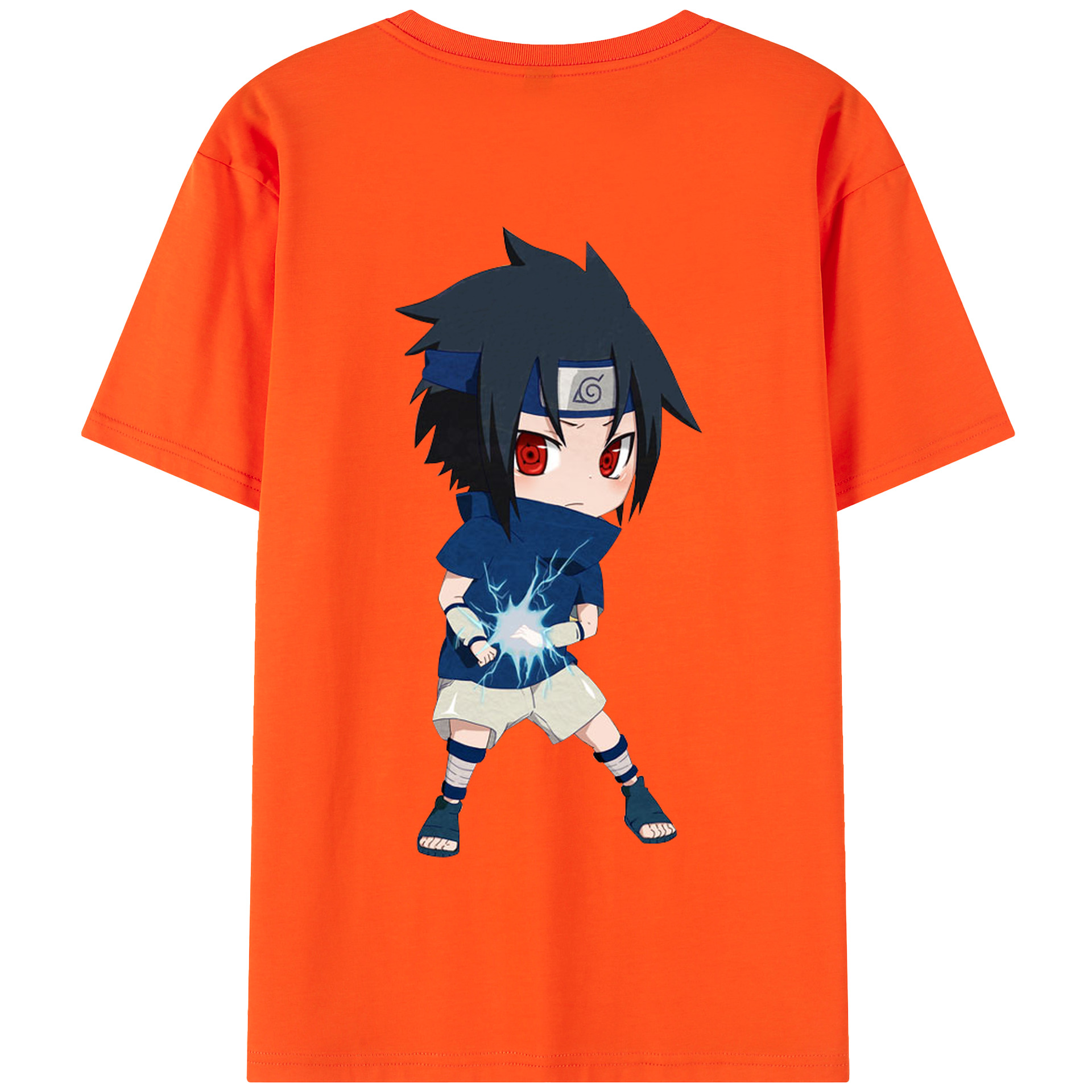 （画像用） NARUTO -ナルト- うちは サスケ Uchiha Sasuke 綿100％半袖Tシャツ（背面プリント）