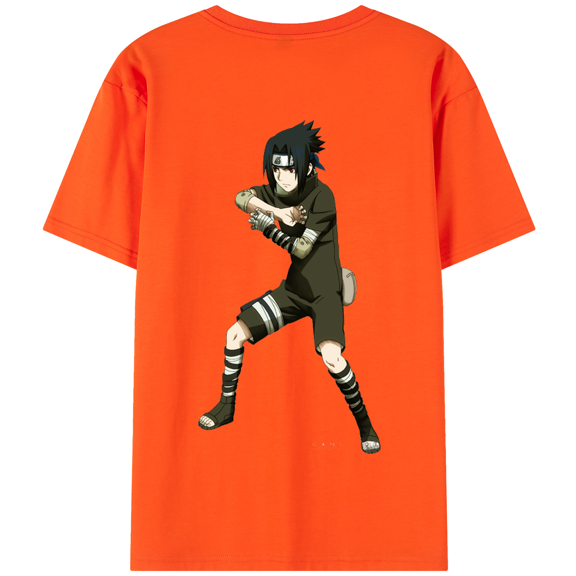 （画像用） NARUTO -ナルト- うちは サスケ Uchiha Sasuke 綿100％半袖Tシャツ（背面プリント）
