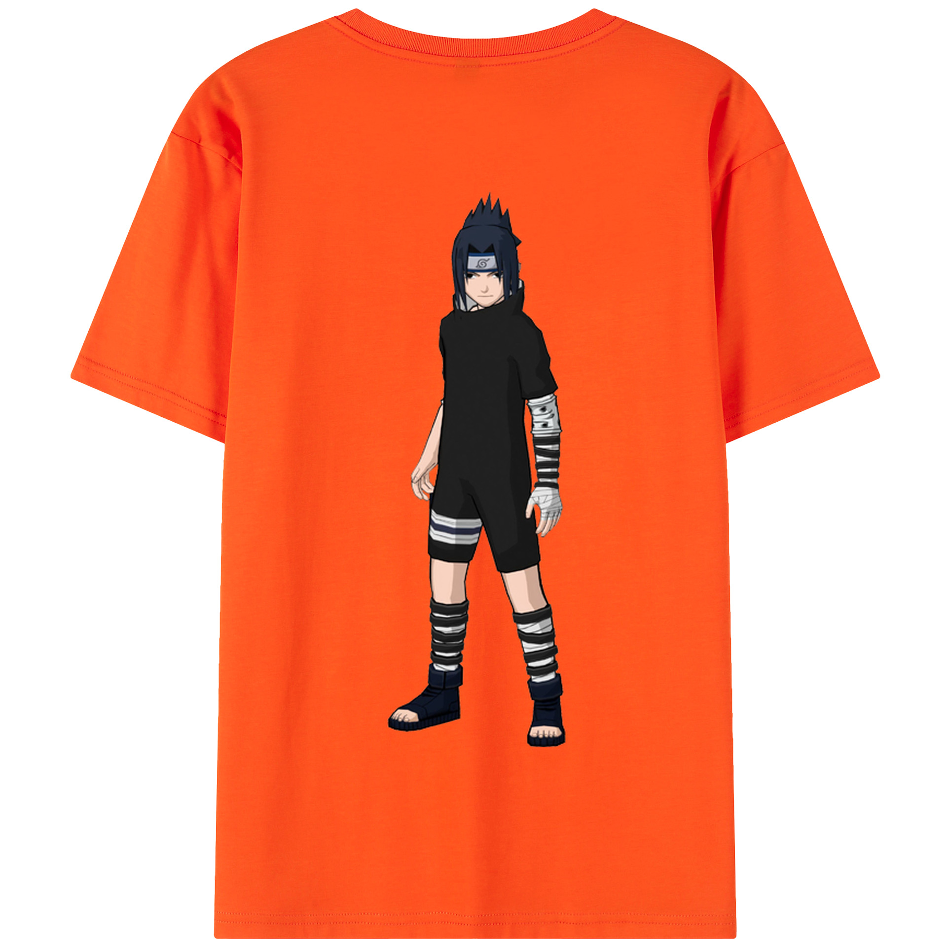 （画像用） NARUTO -ナルト- うちは サスケ Uchiha Sasuke 綿100％半袖Tシャツ（背面プリント）