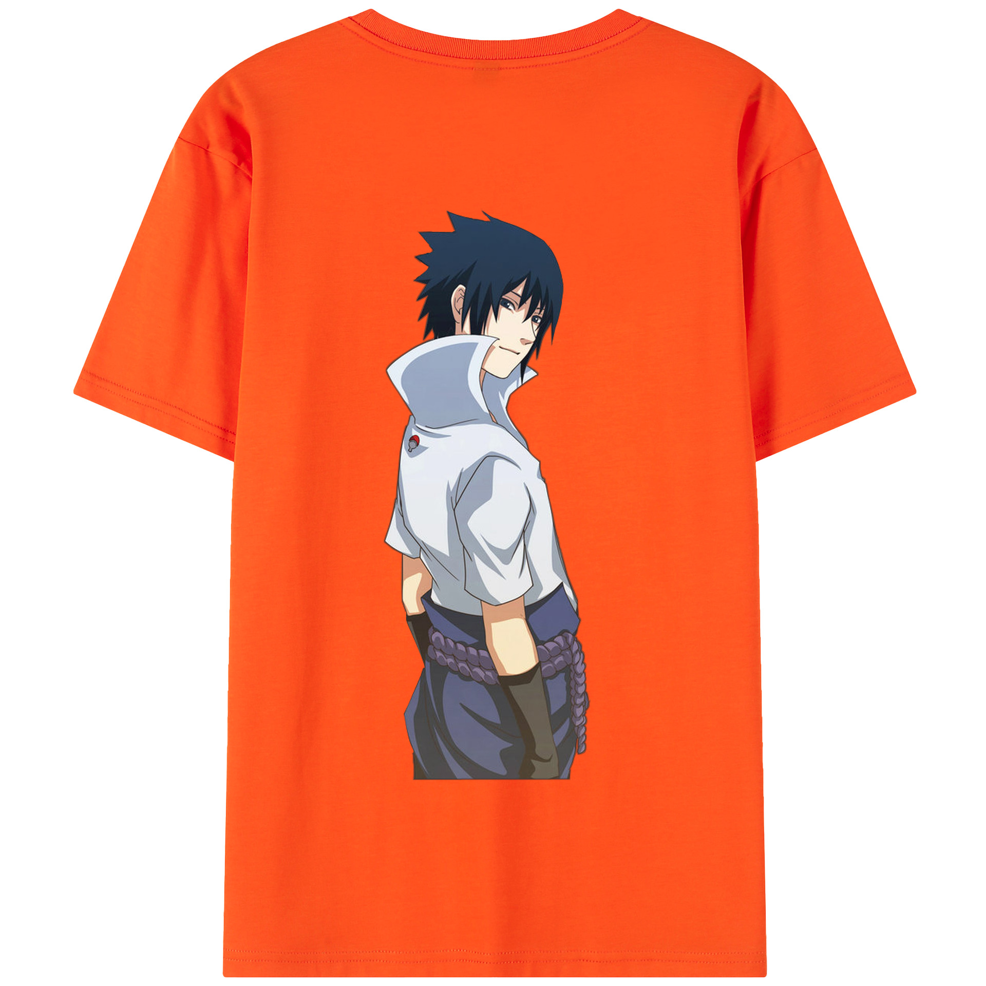 （画像用） NARUTO -ナルト- うちは サスケ Uchiha Sasuke 綿100％半袖Tシャツ（背面プリント）