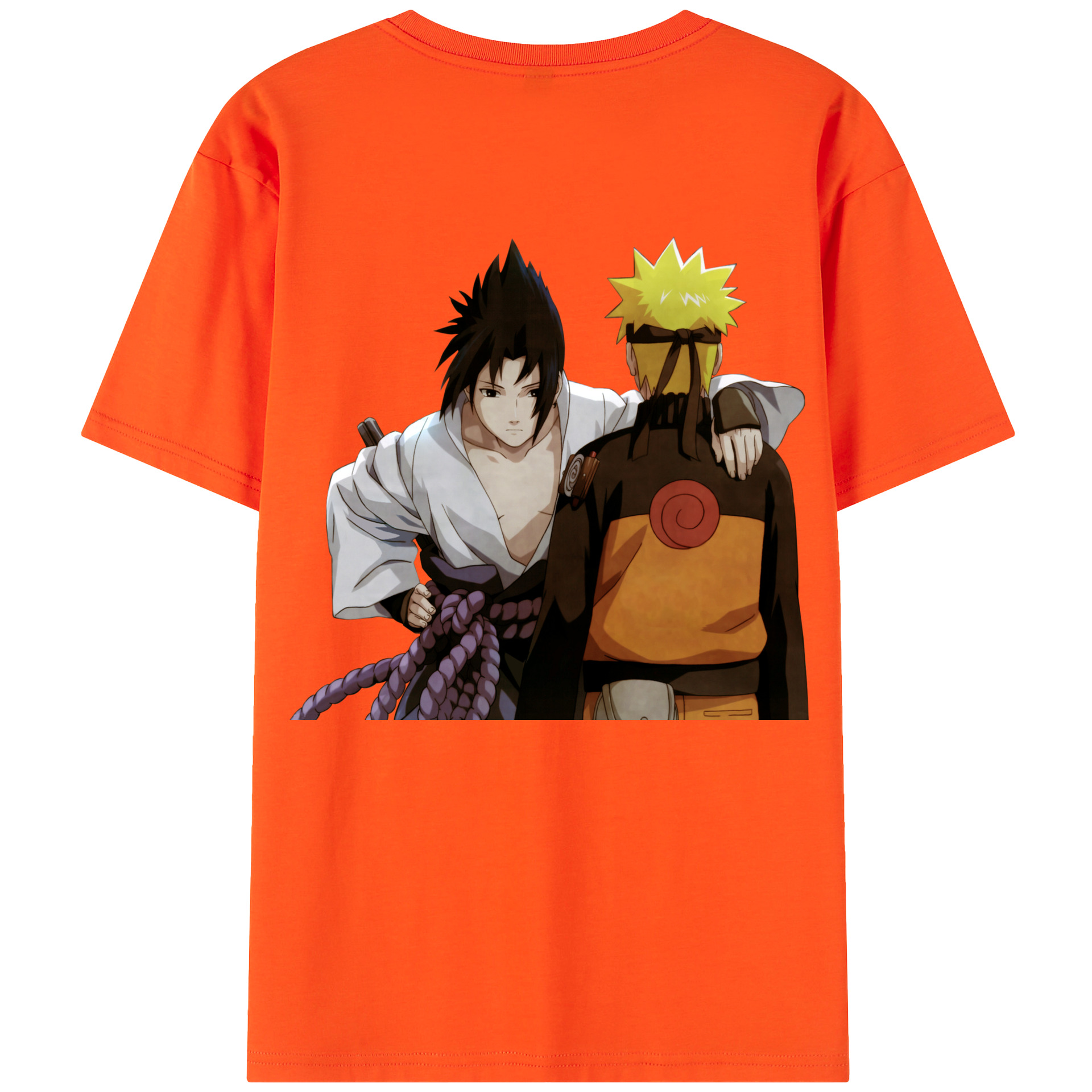 （画像用） NARUTO -ナルト- うちは サスケ Uchiha Sasuke 綿100％半袖Tシャツ（背面プリント）