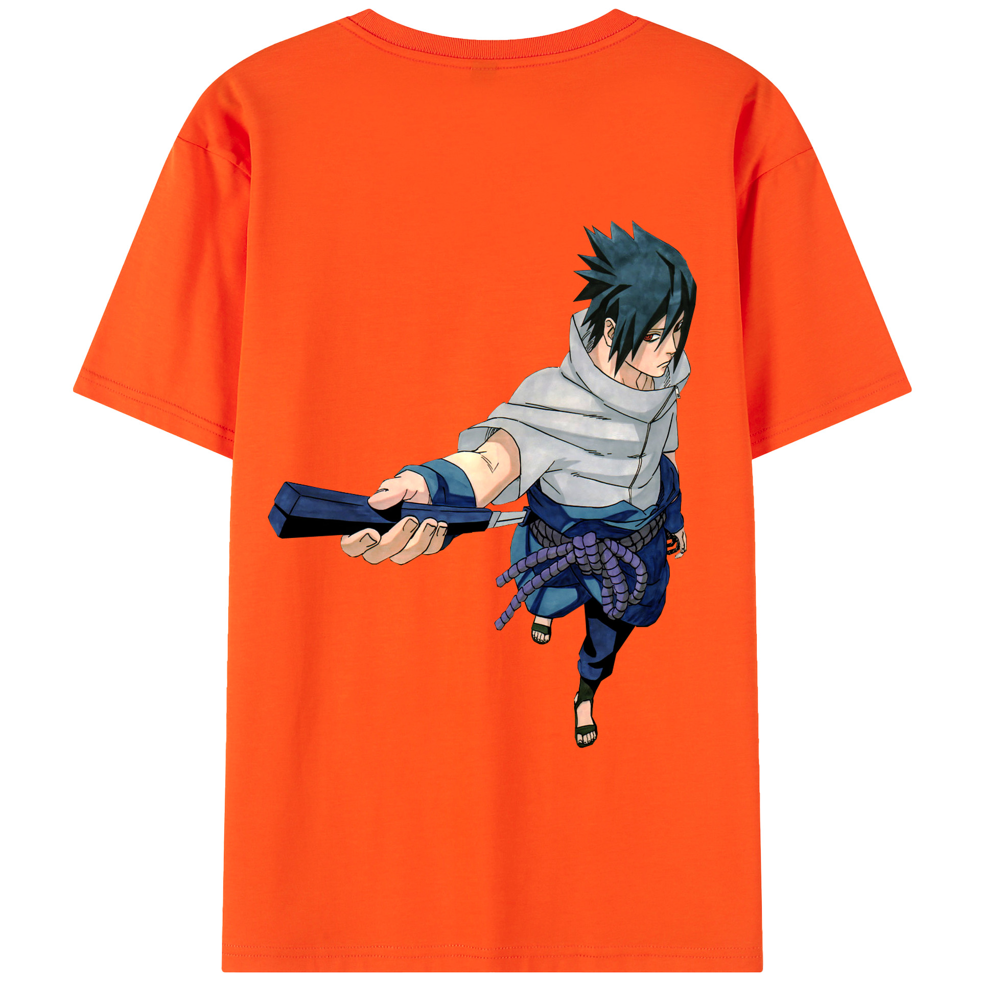 （画像用） NARUTO -ナルト- うちは サスケ Uchiha Sasuke 綿100％半袖Tシャツ（背面プリント）