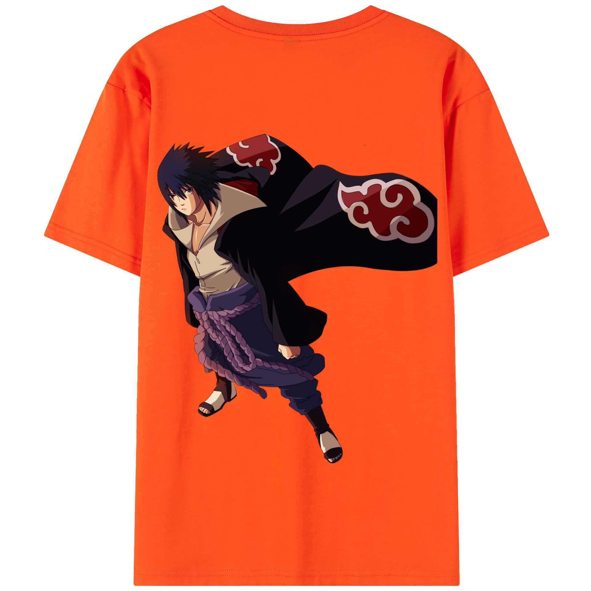 （画像用） NARUTO -ナルト- うちは サスケ Uchiha Sasuke 綿100％半袖Tシャツ（背面プリント）