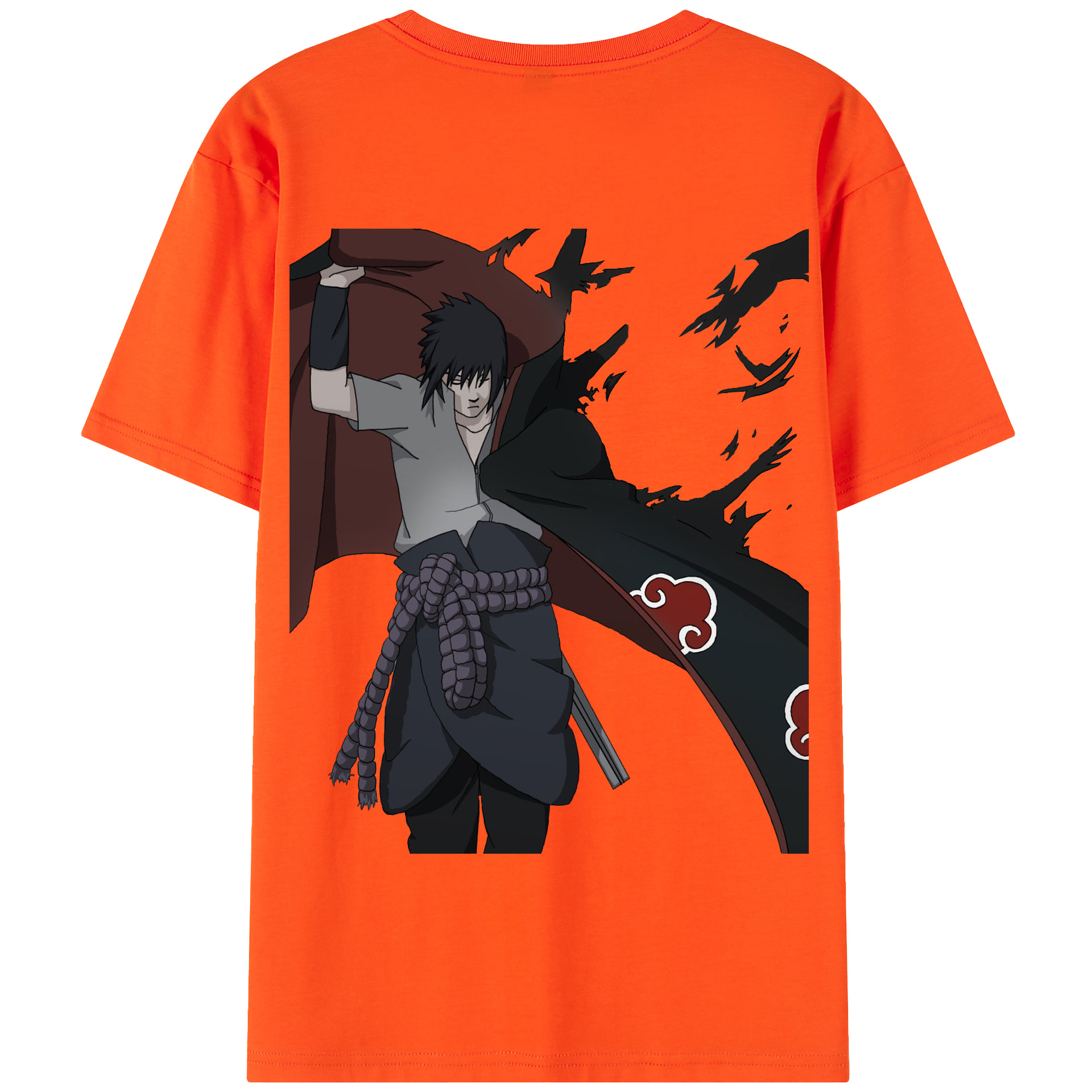 （画像用） NARUTO -ナルト- うちは サスケ Uchiha Sasuke 綿100％半袖Tシャツ（背面プリント）
