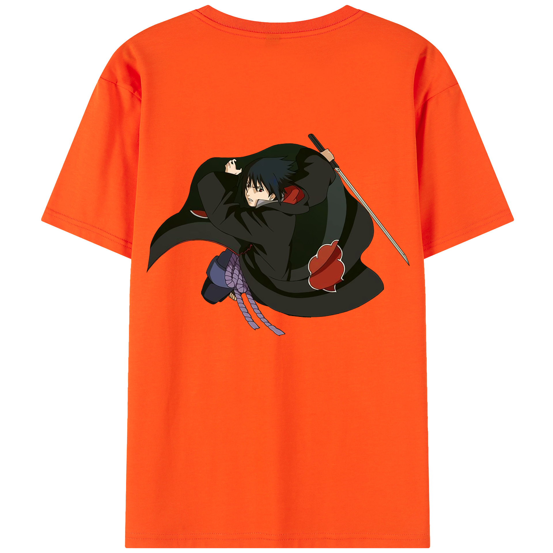 （画像用） NARUTO -ナルト- うちは サスケ Uchiha Sasuke 綿100％半袖Tシャツ（背面プリント）