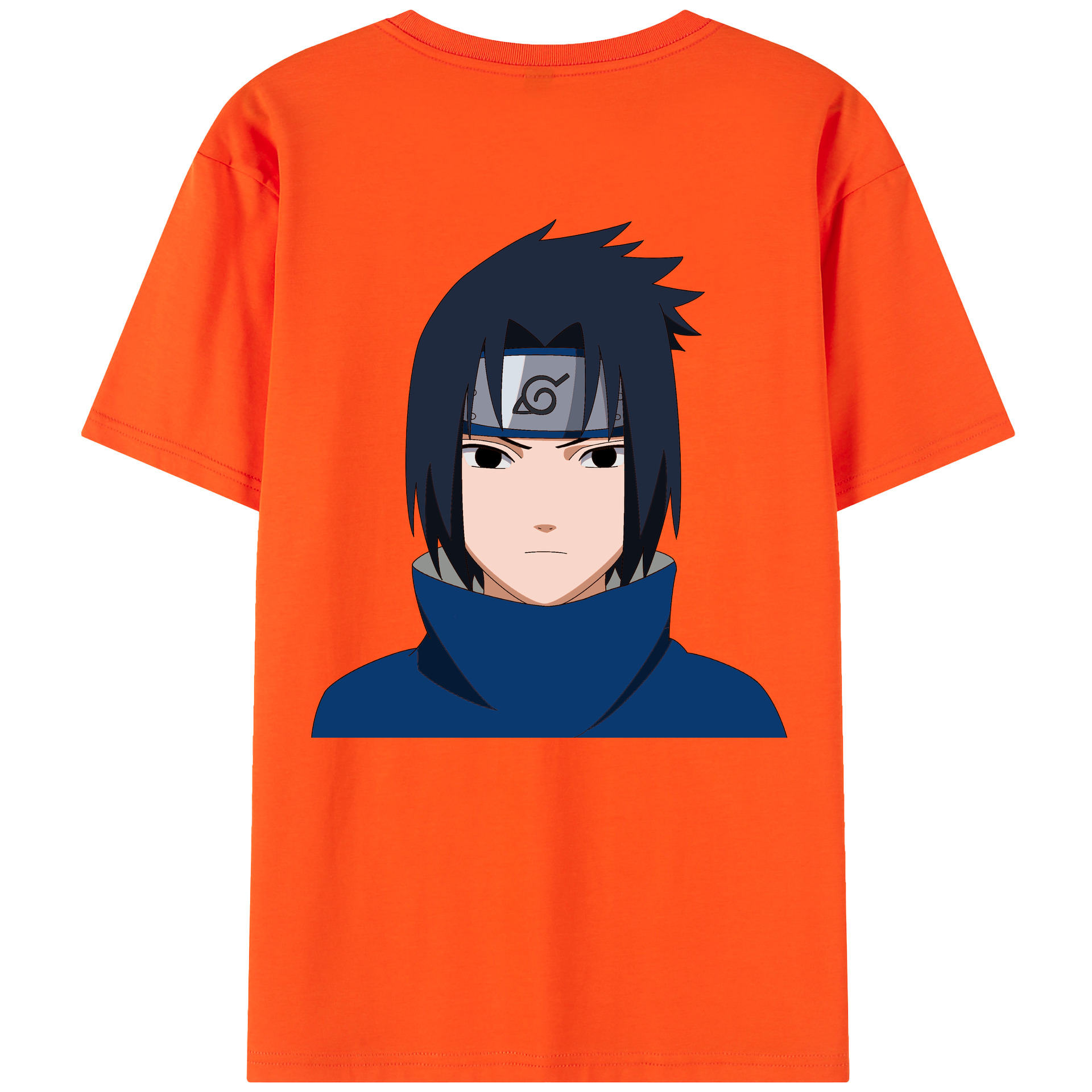 （画像用） NARUTO -ナルト- うちは サスケ Uchiha Sasuke 綿100％半袖Tシャツ（背面プリント）